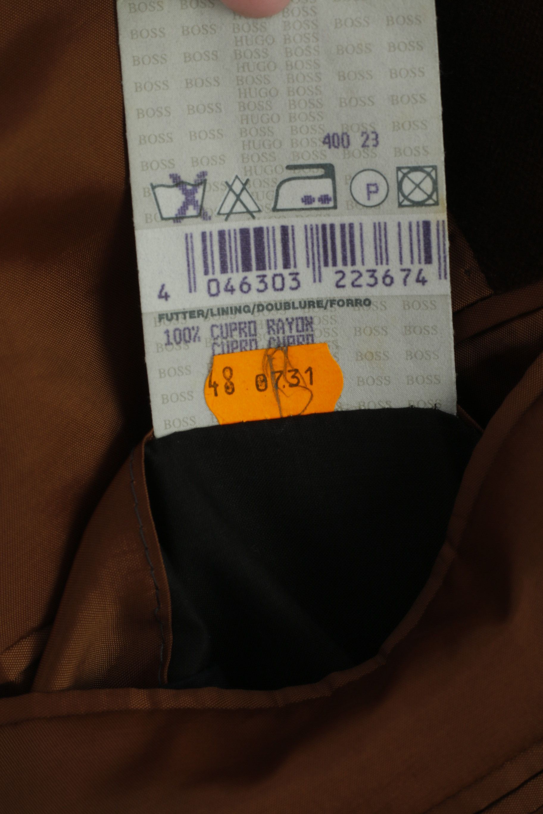 Hugo Boss Hugo Boss Men 48 38 Blazer Brown Cotton Shiny Velvet 8513 Size 38R - 7 Thumbnail
