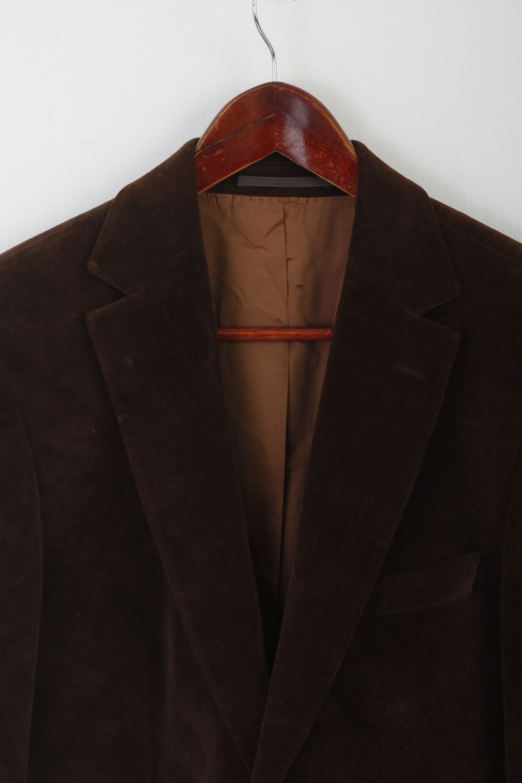 Hugo Boss Hugo Boss Men 48 38 Blazer Brown Cotton Shiny Velvet 8513 Size 38R - 3 Thumbnail
