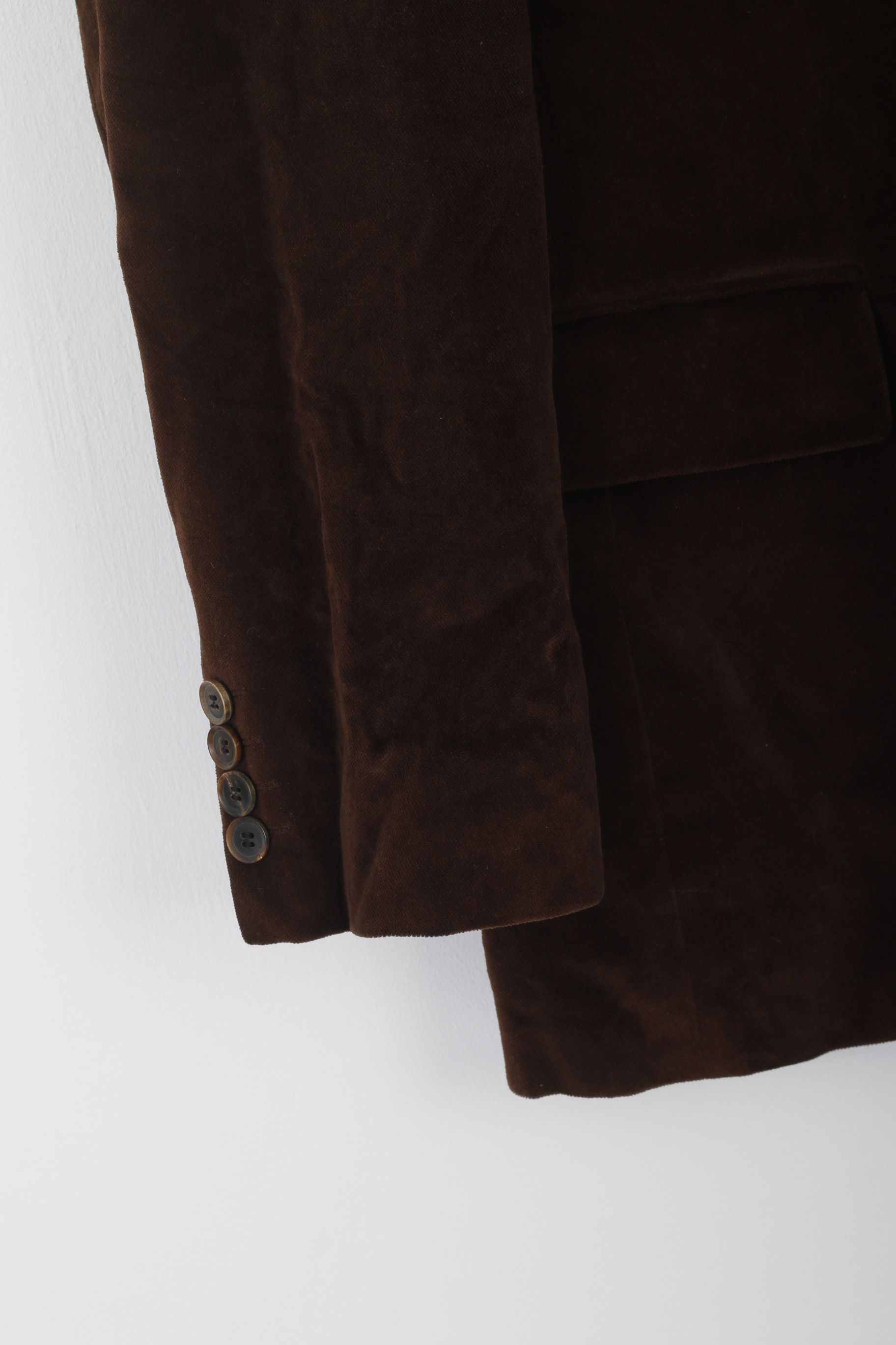 Hugo Boss Hugo Boss Men 48 38 Blazer Brown Cotton Shiny Velvet 8513 Size 38R - 4 Thumbnail