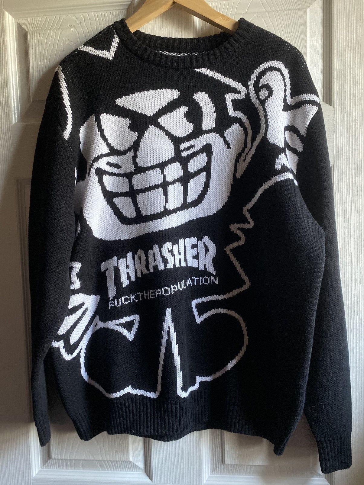 Thrasher FTP x Thrasher Boris Knit Sweater Medium Grailed