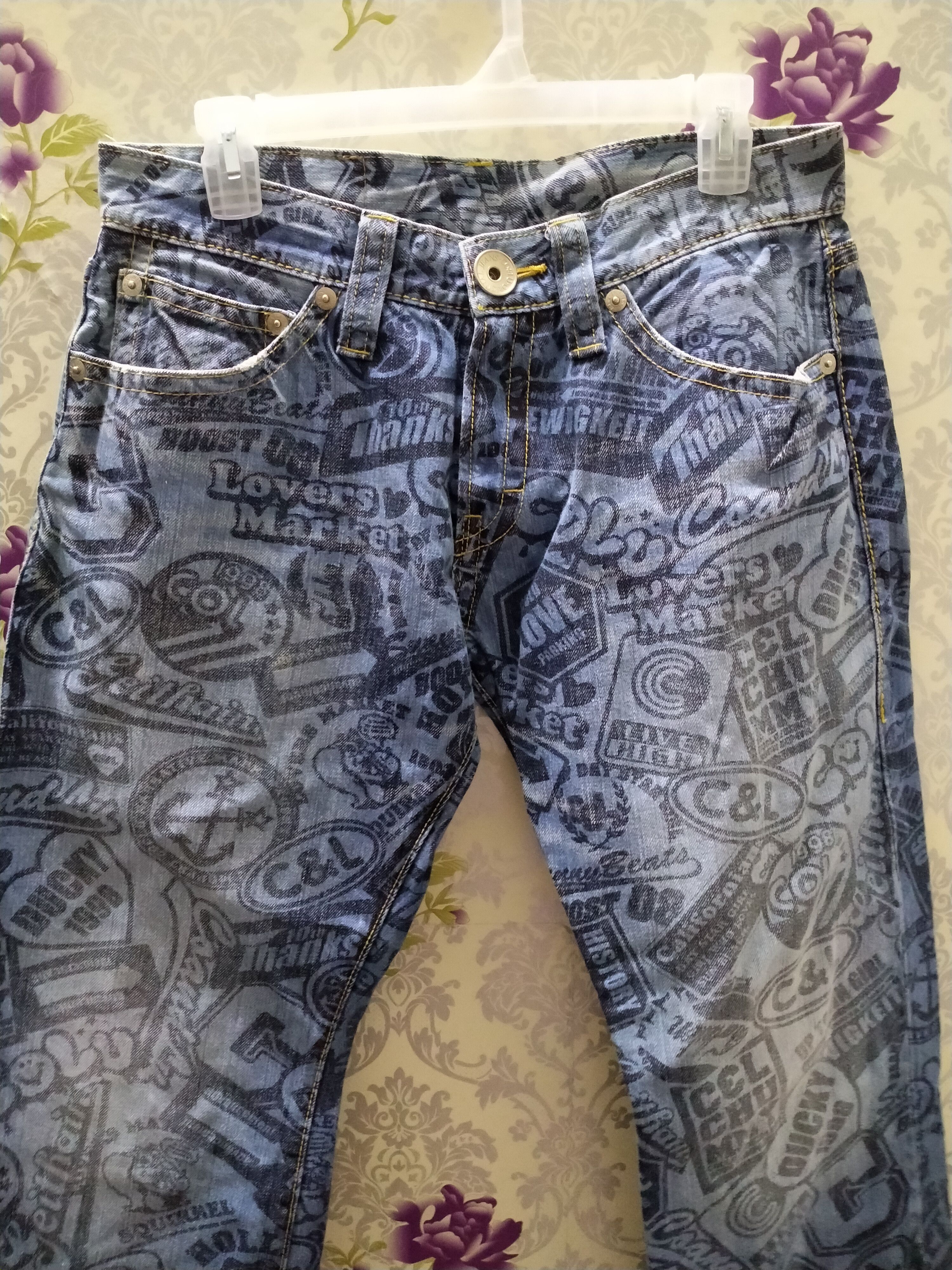 Hysteric Glamour × Japanese Brand NEED GONE NOW..CO&LU ALLOVER PRINT STAIGHT JEANS Size US 32 / EU 48 - 2 Thumbnail