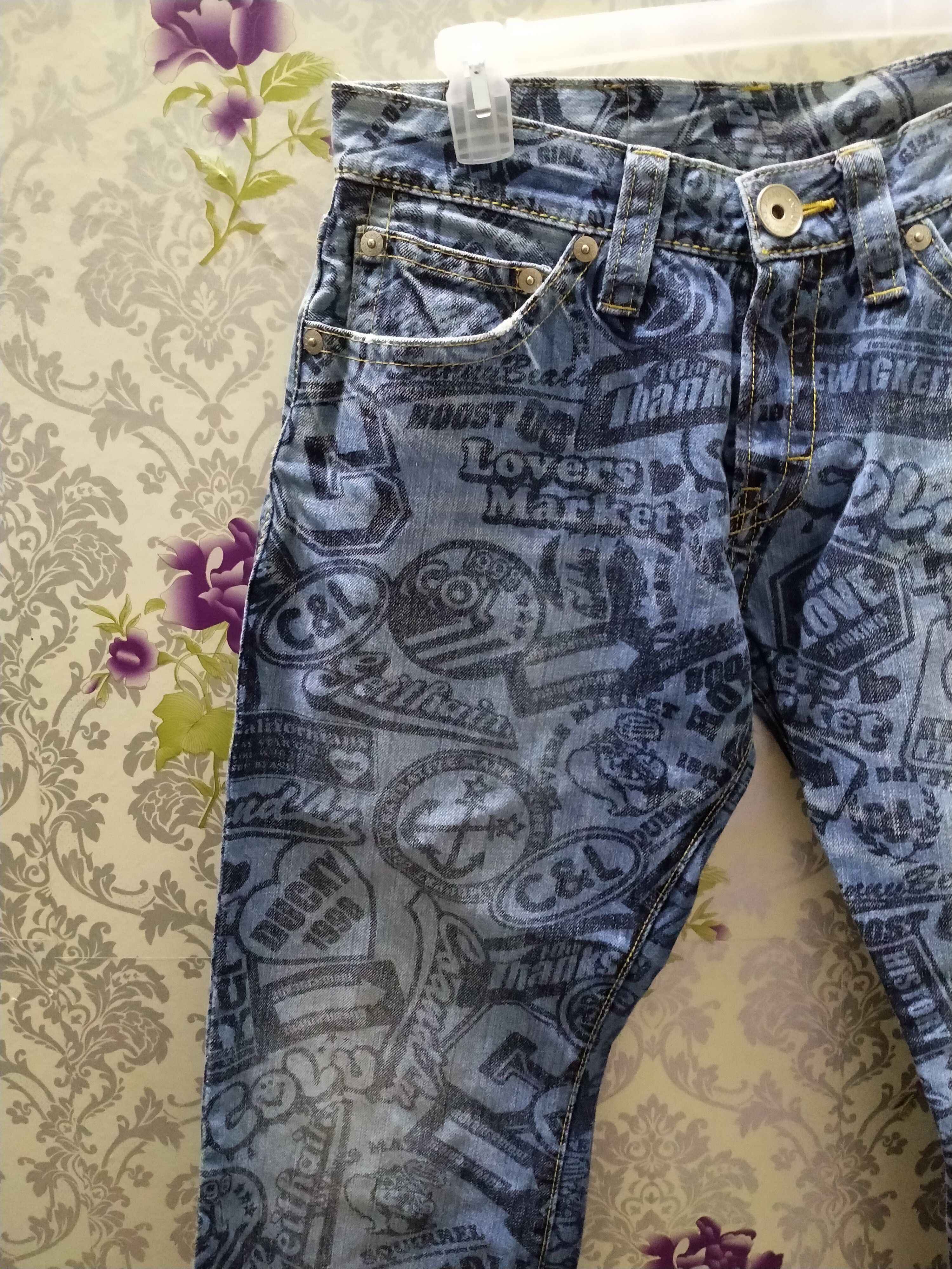 Hysteric Glamour × Japanese Brand NEED GONE NOW..CO&LU ALLOVER PRINT STAIGHT JEANS Size US 32 / EU 48 - 3 Thumbnail