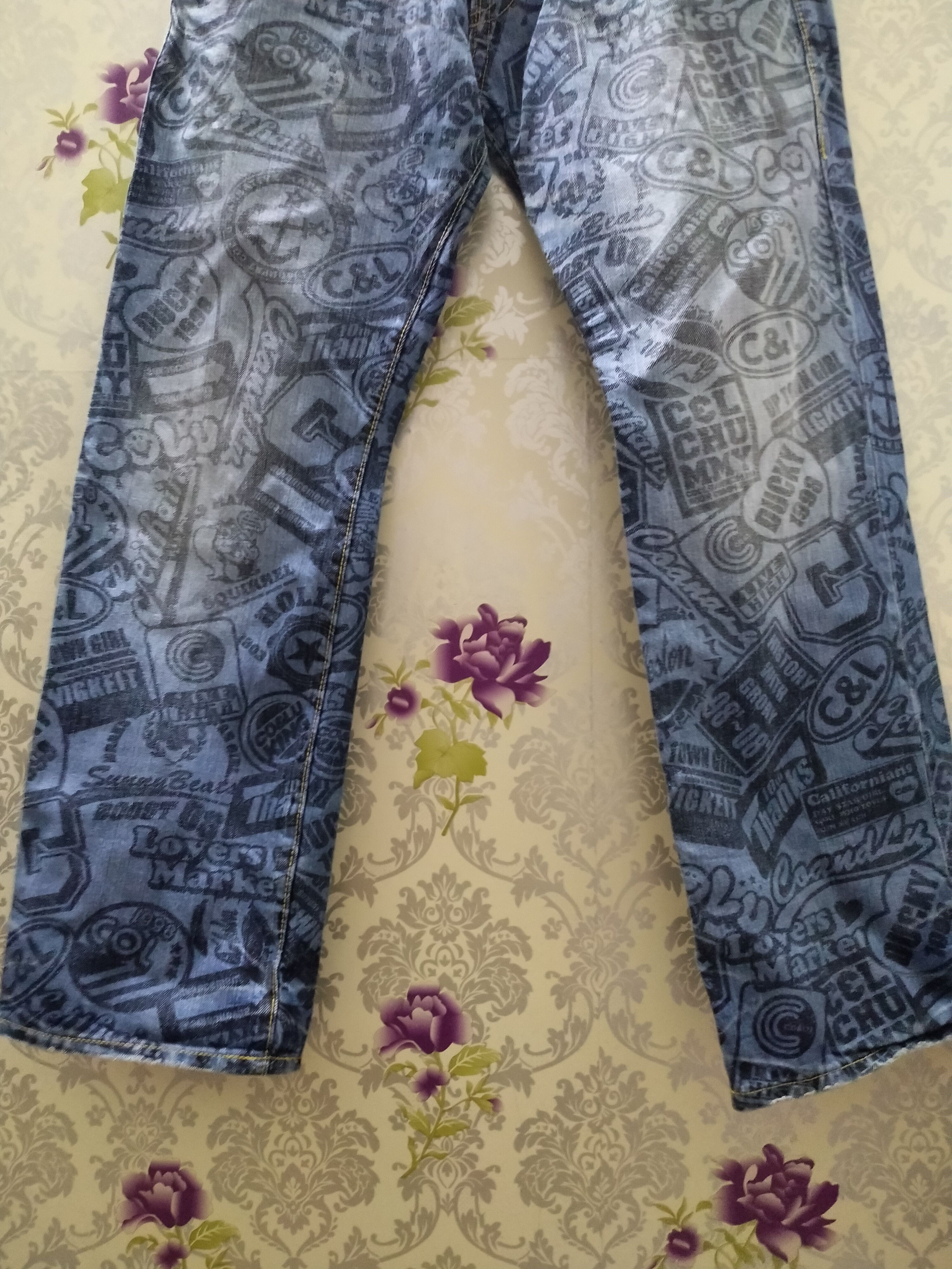 Hysteric Glamour × Japanese Brand NEED GONE NOW..CO&LU ALLOVER PRINT STAIGHT JEANS Size US 32 / EU 48 - 7 Thumbnail