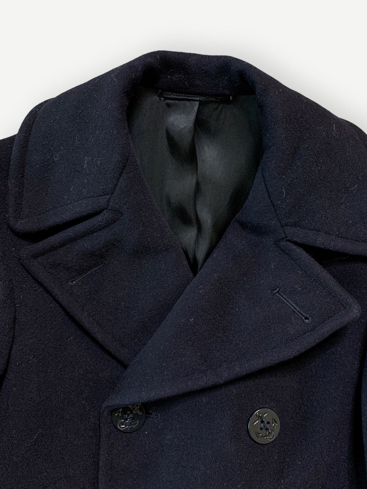 Vintage Vintage 60s Navy Wool Peacoat Kersey 1960s Size US M / EU 48-50 / 2 - 2 Thumbnail