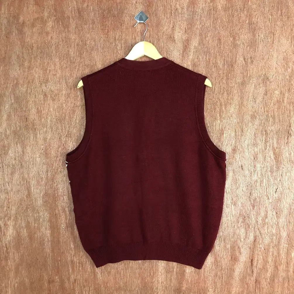 Japanese Brand F.J.R Club Maroon Knit Vest Cardigan #449 Size US L / EU 52-54 / 3 - 9 Thumbnail