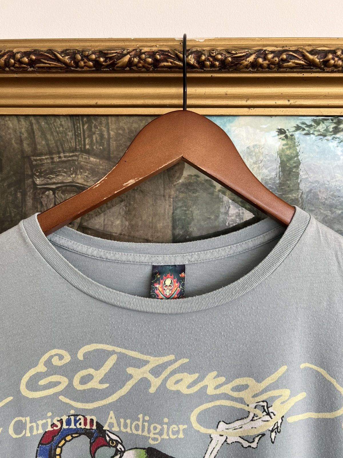 Ed Hardy Ed Hardy Christian Audigier Skull Snake Streetwear Blue Tee Size US XL / EU 56 / 4 - 6 Thumbnail