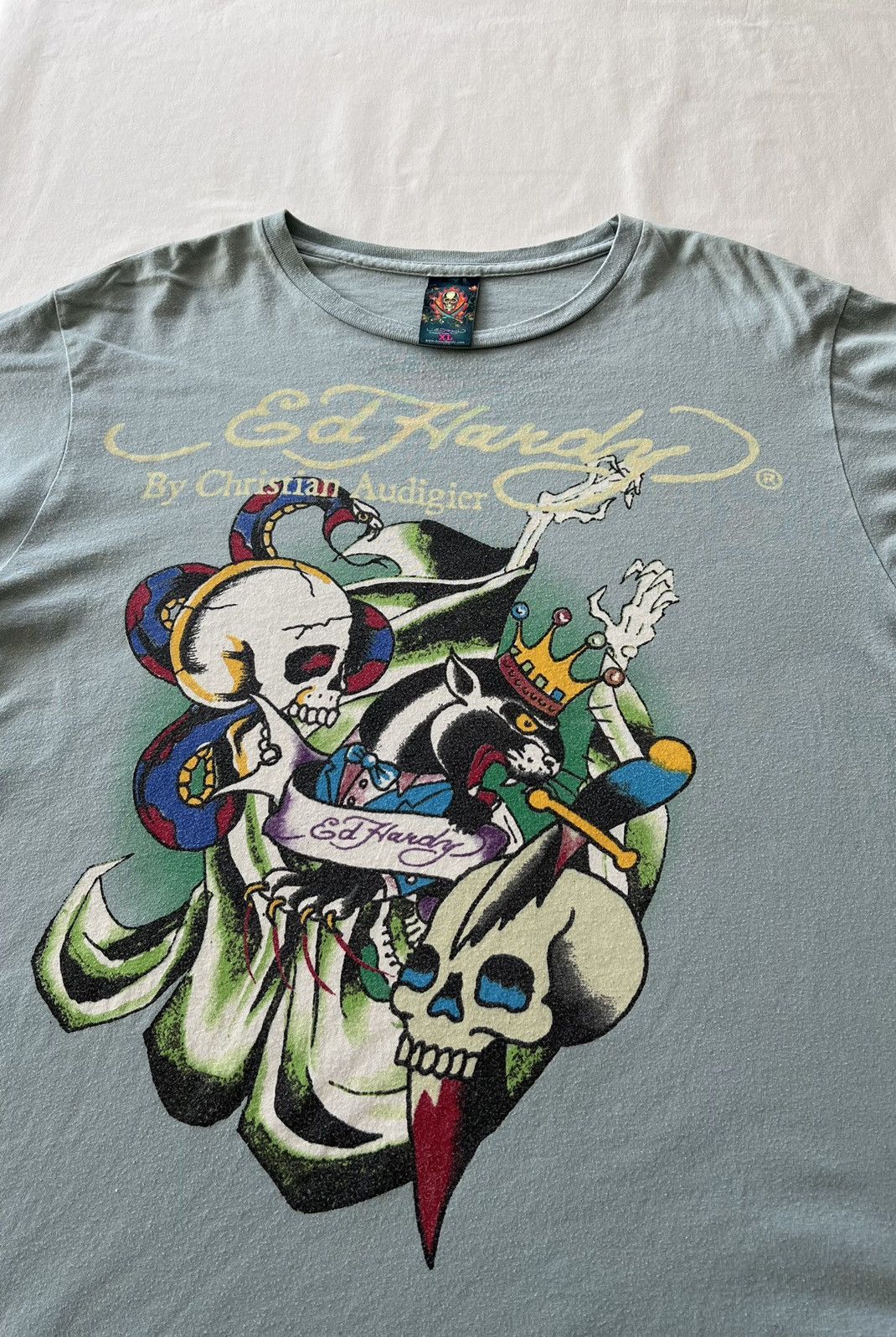 Ed Hardy Ed Hardy Christian Audigier Skull Snake Streetwear Blue Tee Size US XL / EU 56 / 4 - 3 Thumbnail