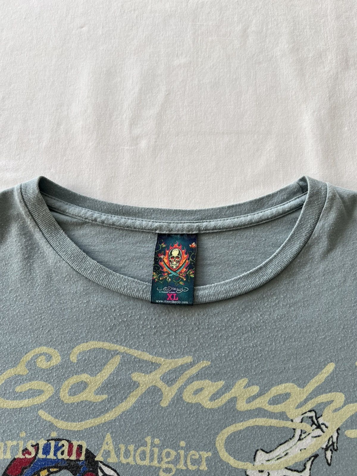 Ed Hardy Ed Hardy Christian Audigier Skull Snake Streetwear Blue Tee Size US XL / EU 56 / 4 - 7 Thumbnail