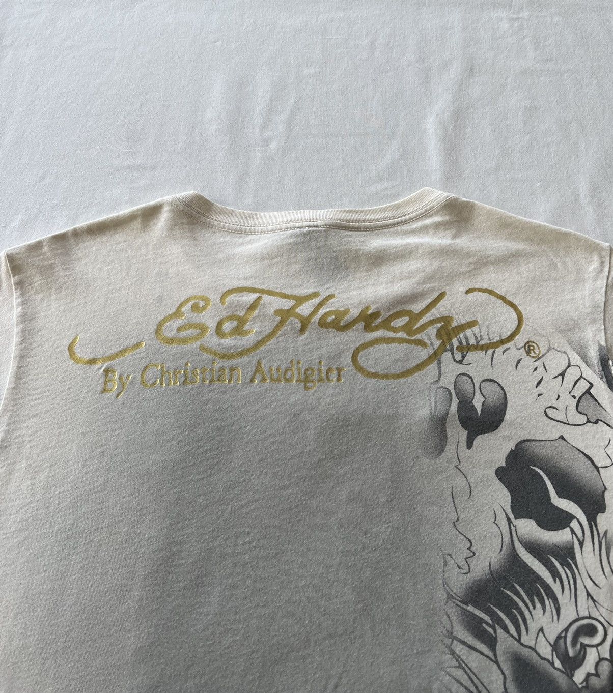 Ed Hardy Ed Hardy Christian Audigier Eagle Streetwear White Tee Size US XL / EU 56 / 4 - 12 Thumbnail