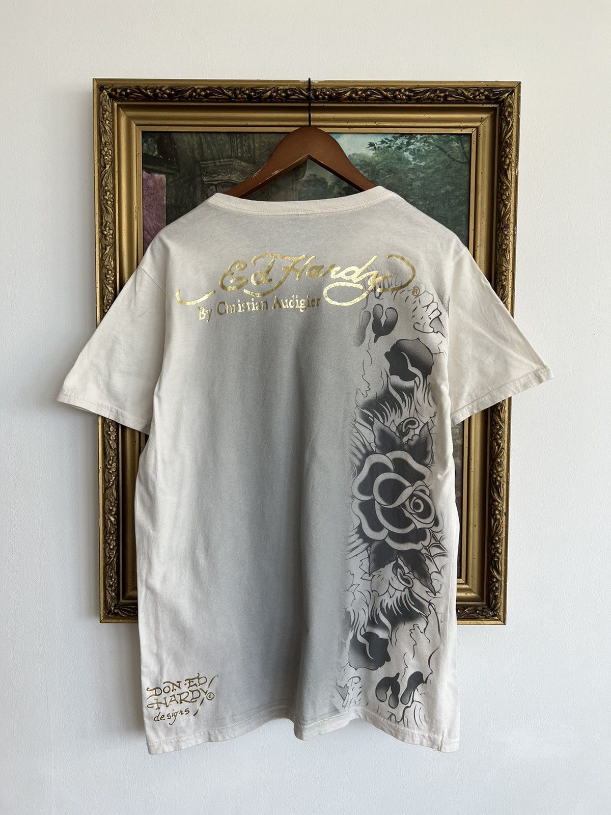 Ed Hardy Ed Hardy Christian Audigier Eagle Streetwear White Tee Size US XL / EU 56 / 4 - 2 Thumbnail