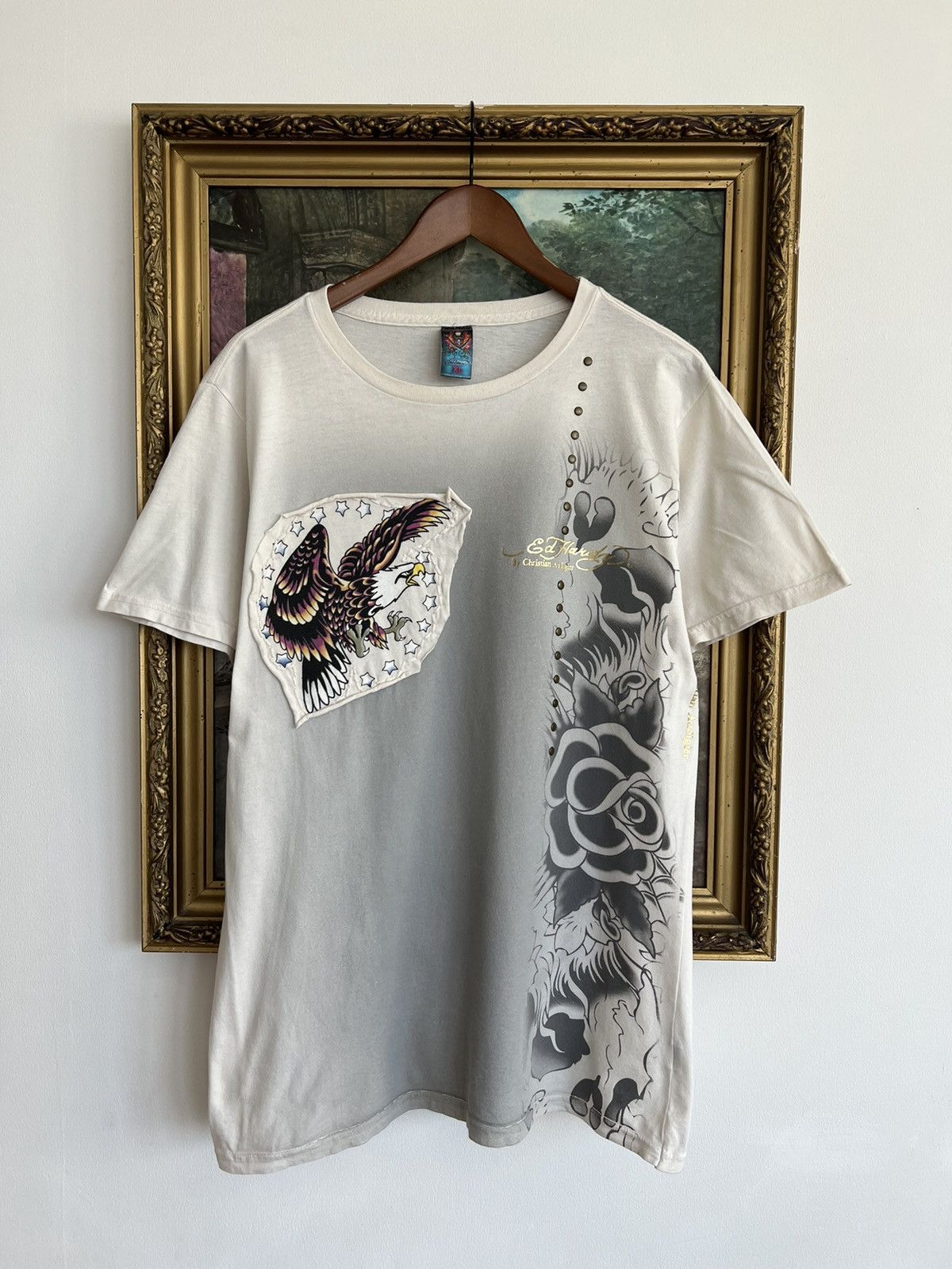 Ed Hardy Ed Hardy Christian Audigier Eagle Streetwear White Tee Size US XL / EU 56 / 4 - 1 Thumbnail