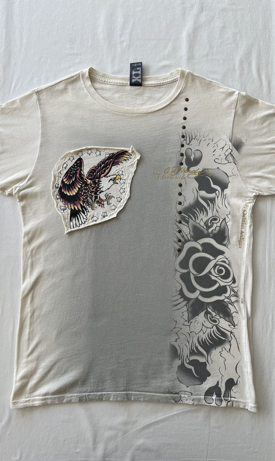 Ed Hardy Ed Hardy Christian Audigier Eagle Streetwear White Tee Size US XL / EU 56 / 4 - 3 Thumbnail