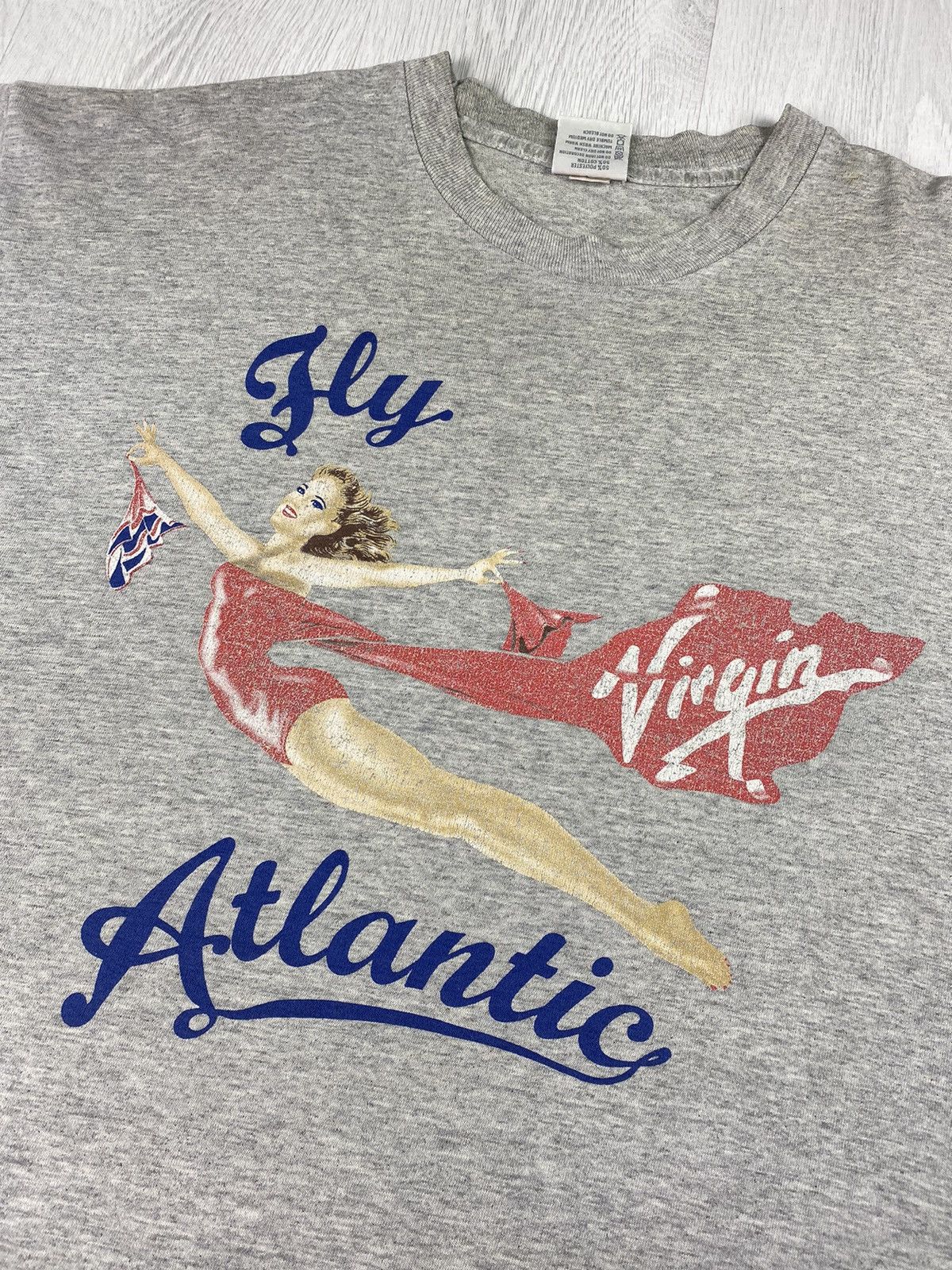 Band Tees Vintage 90s Fly Virgin Atlantic Princess Diana T Shirt Tee Size US XL / EU 56 / 4 - 3 Thumbnail