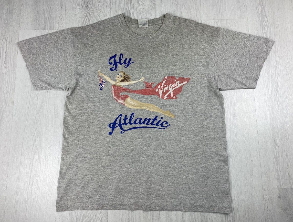 Band Tees Vintage 90s Fly Virgin Atlantic Princess Diana T Shirt Tee Size US XL / EU 56 / 4 - 1 Thumbnail