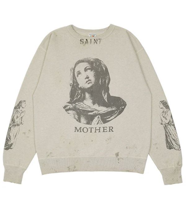 Saint Michael Saint Michael Mother Crewneck(Grey) | Grailed