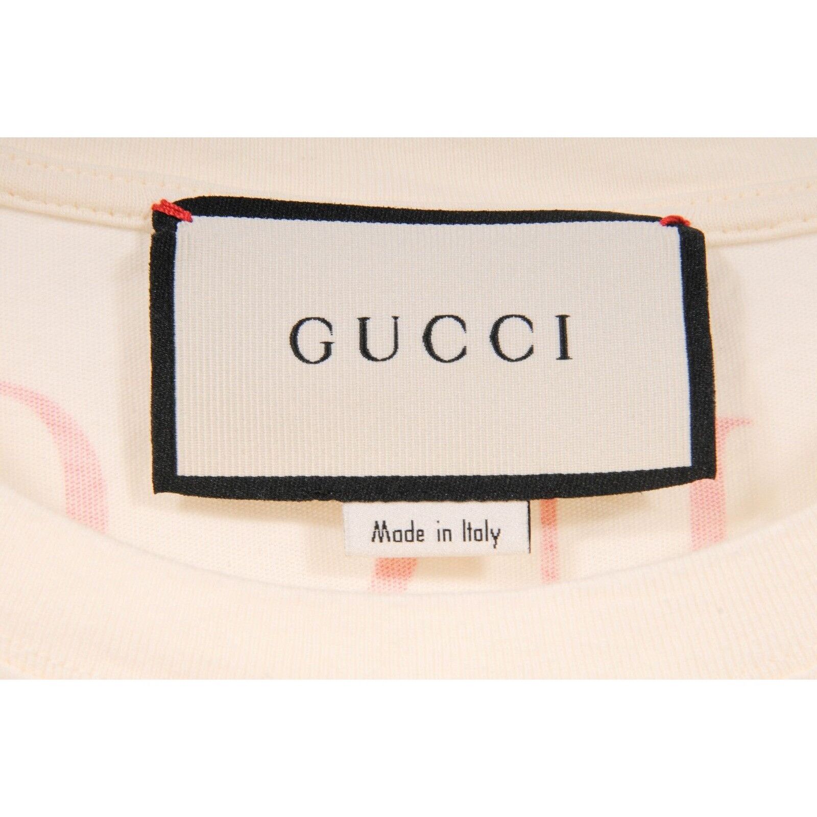 Cream Red Shark Logo T Shirt
