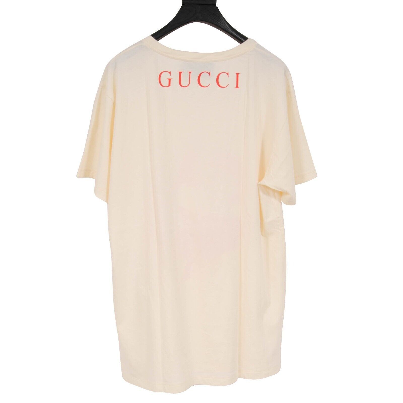 Cream Red Shark Logo T Shirt
