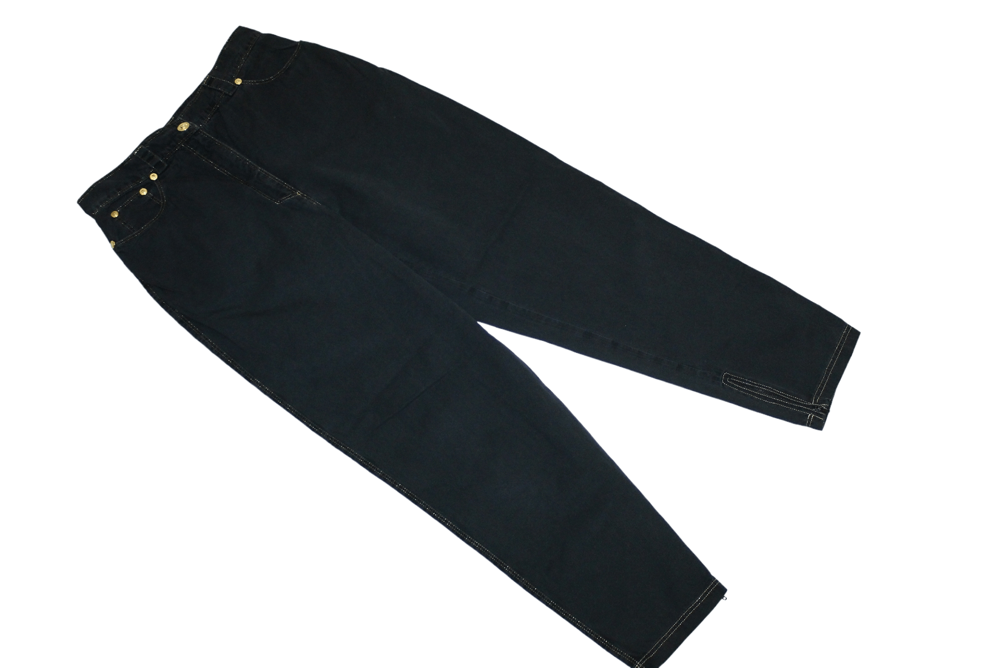 Versace 💥 Earlie Versus Gianni Versace Cropped Zip Pant Lurex Trim Size 28" / US 6 / IT 42 - 15 Thumbnail
