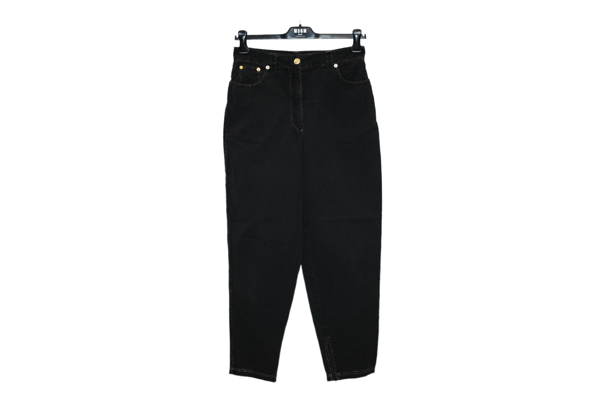 Versace 💥 Earlie Versus Gianni Versace Cropped Zip Pant Lurex Trim Size 28" / US 6 / IT 42 - 4 Thumbnail
