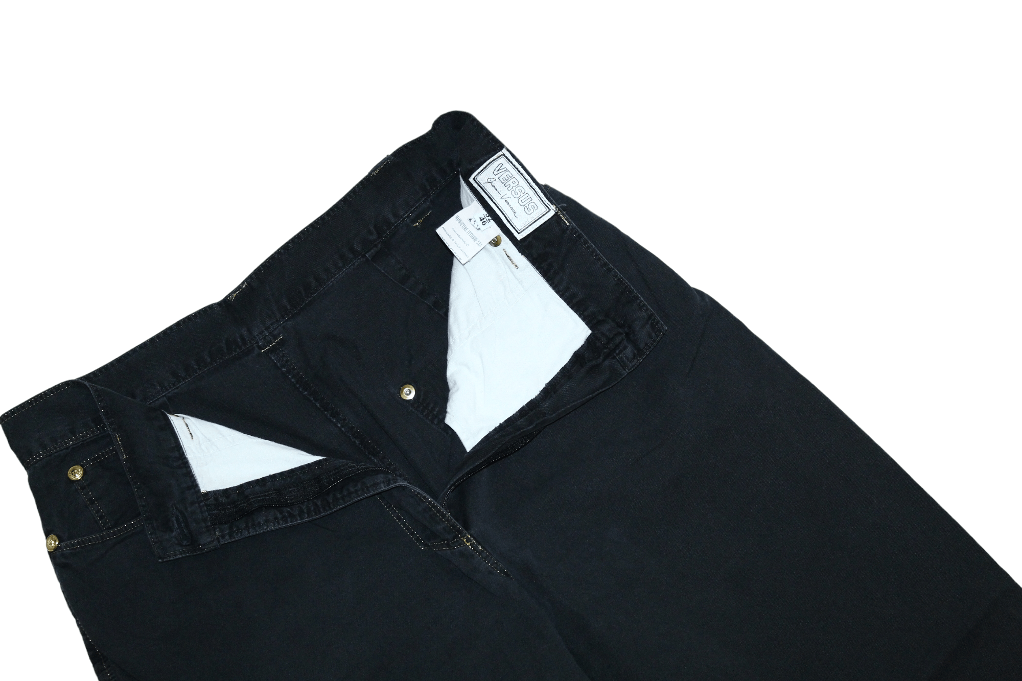 Versace 💥 Earlie Versus Gianni Versace Cropped Zip Pant Lurex Trim Size 28" / US 6 / IT 42 - 3 Thumbnail
