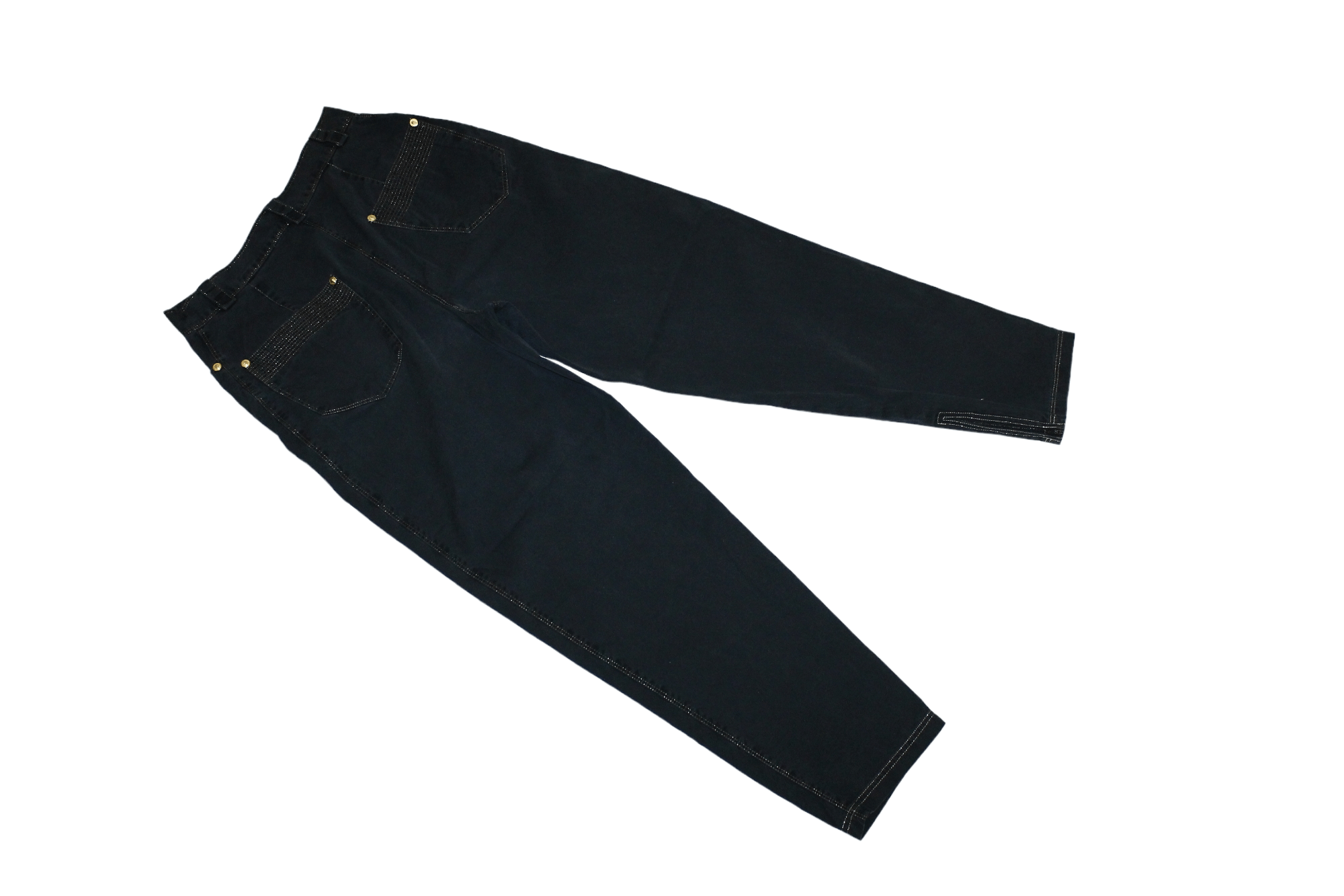 Versace 💥 Earlie Versus Gianni Versace Cropped Zip Pant Lurex Trim Size 28" / US 6 / IT 42 - 16 Thumbnail