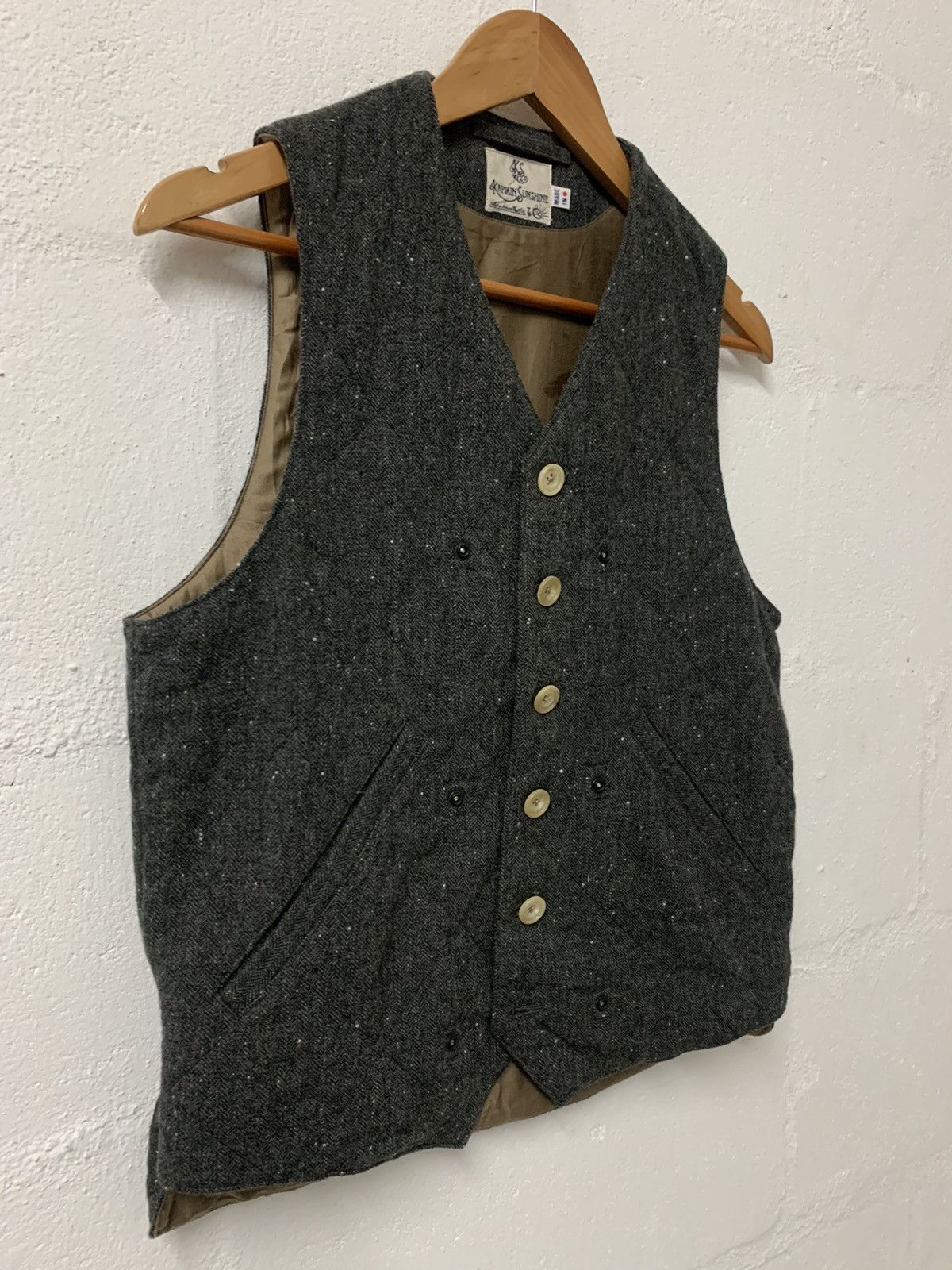 Japanese Brand Kaptain Sunshine Vest Wool Size 36S - 3 Thumbnail