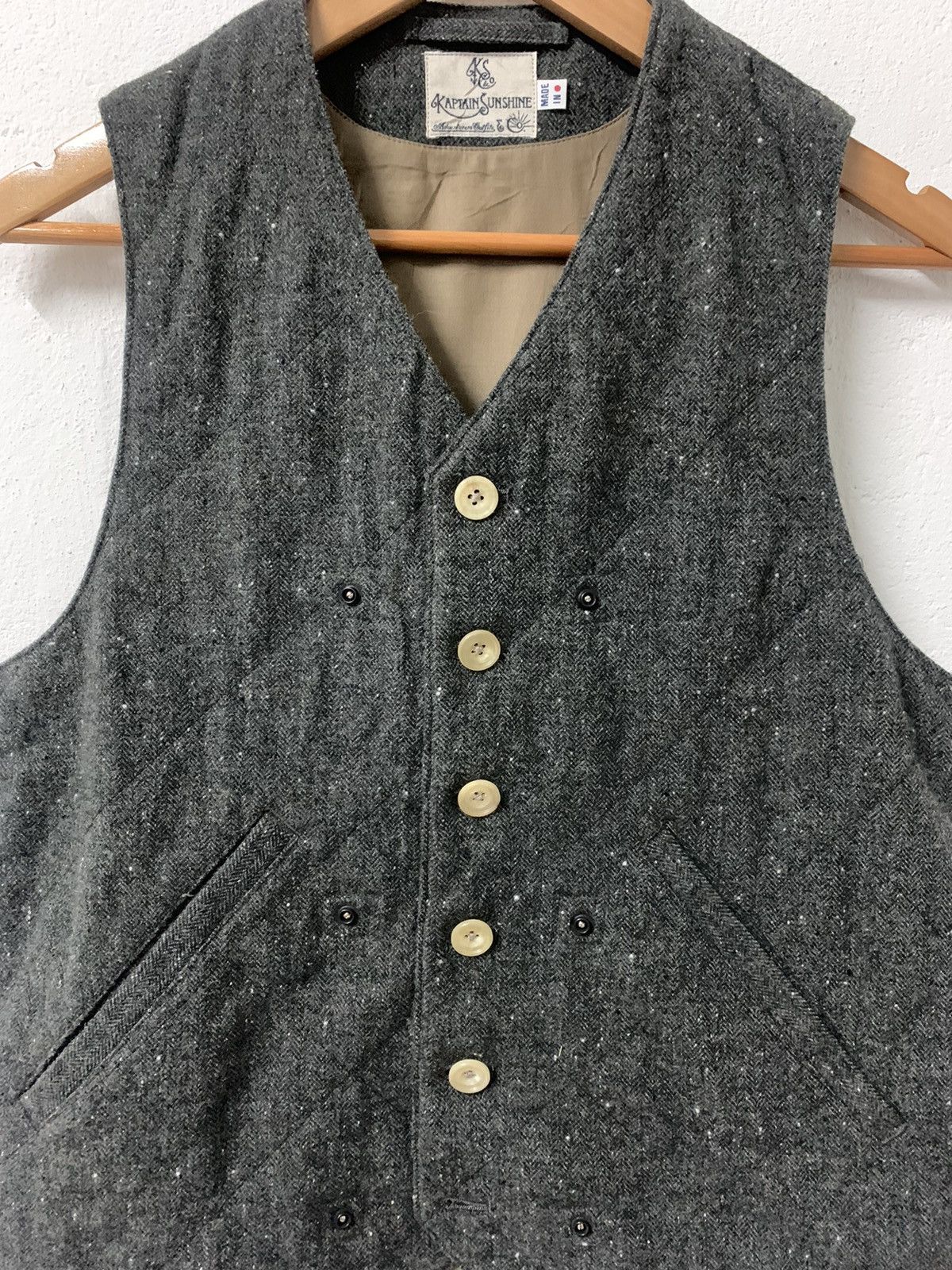 Japanese Brand Kaptain Sunshine Vest Wool Size 36S - 2 Thumbnail
