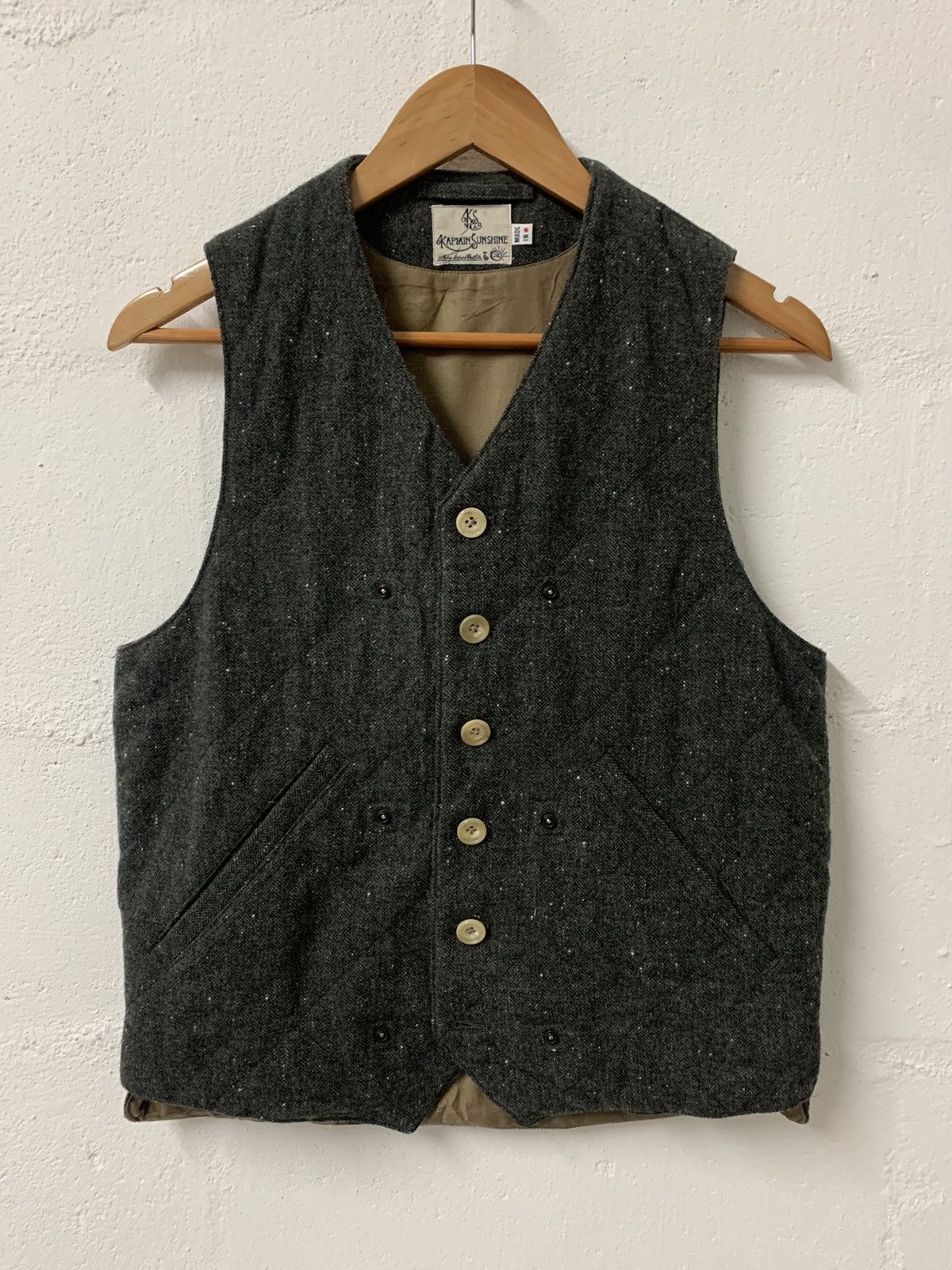 Japanese Brand Kaptain Sunshine Vest Wool Size 36S - 1 Thumbnail