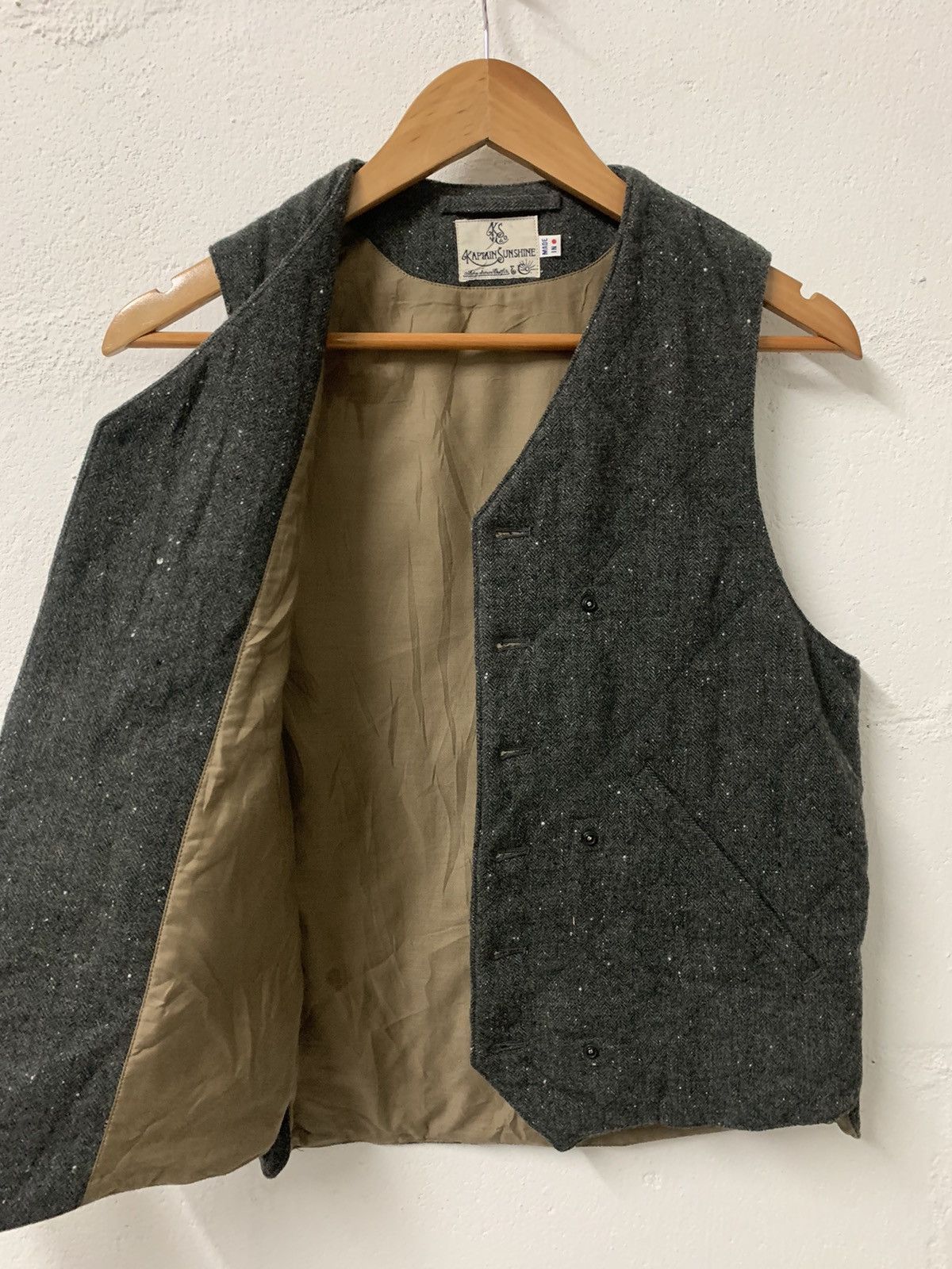 Japanese Brand Kaptain Sunshine Vest Wool Size 36S - 5 Thumbnail