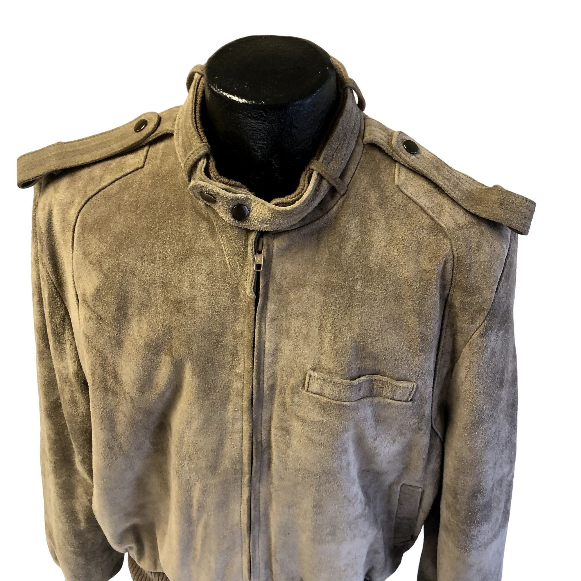 Vtg 80's Alvin Josef Suede CAFE RACER Jacket Motorcycle Coat