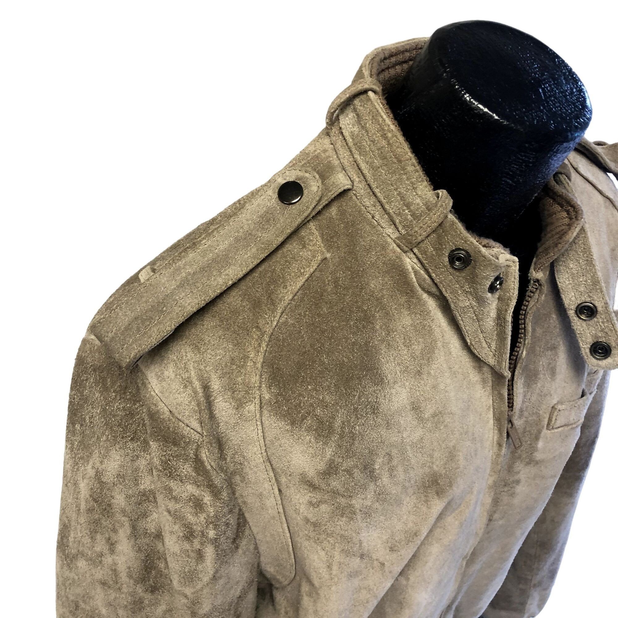 Vtg 80's Alvin Josef Suede CAFE RACER Jacket Motorcycle Coat