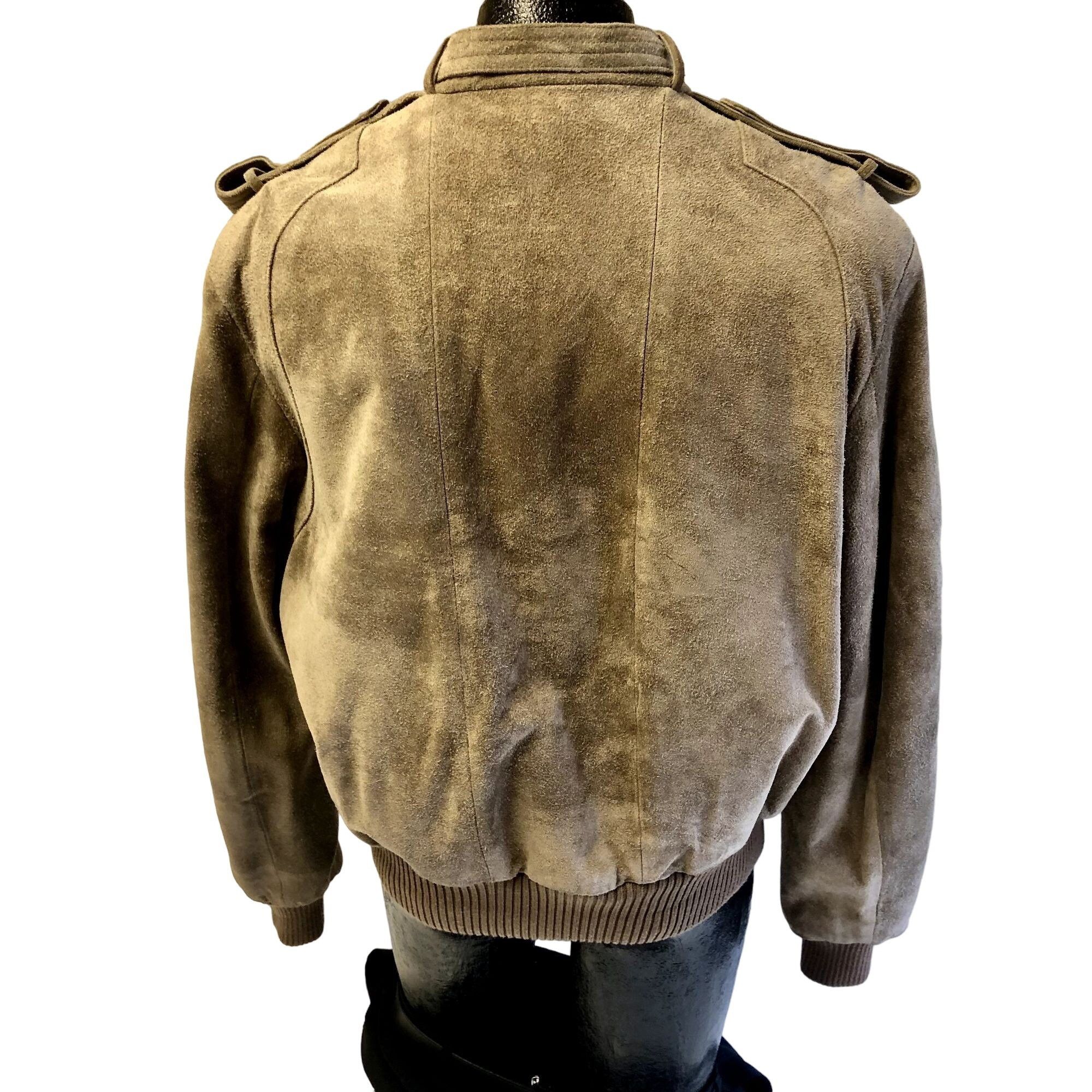 Vtg 80's Alvin Josef Suede CAFE RACER Jacket Motorcycle Coat