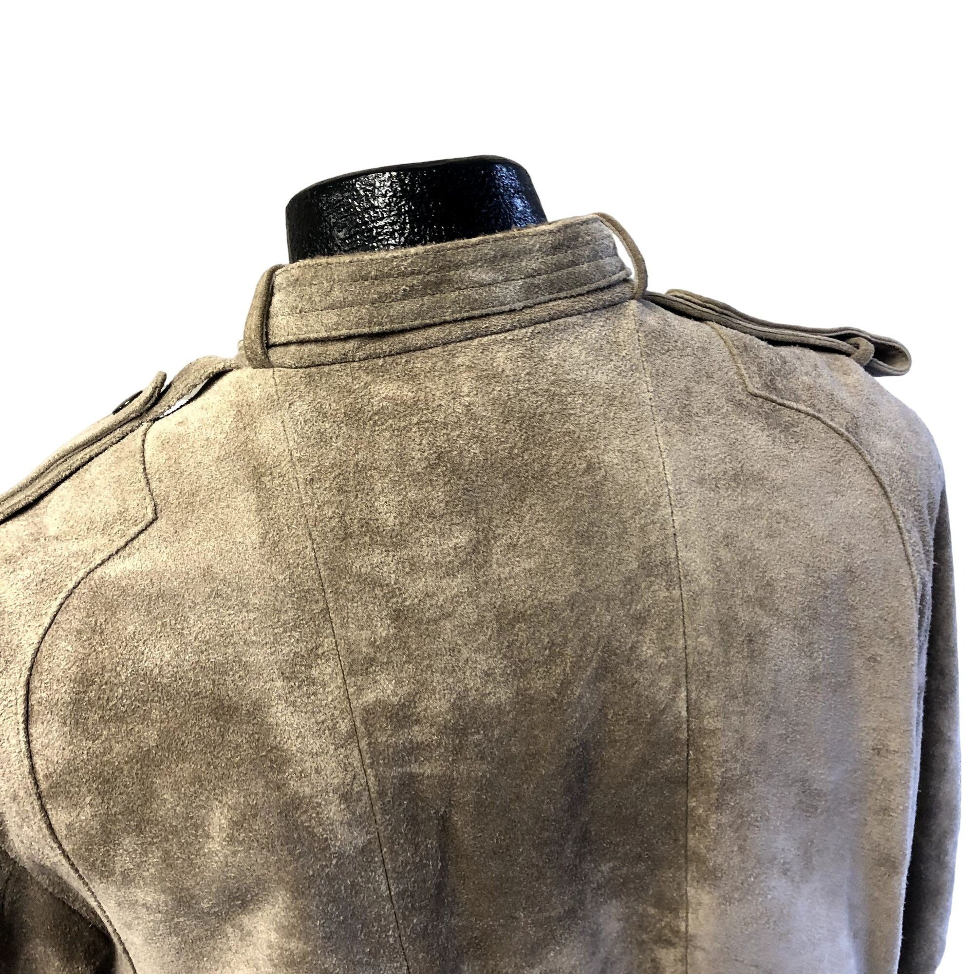 Vtg 80's Alvin Josef Suede CAFE RACER Jacket Motorcycle Coat