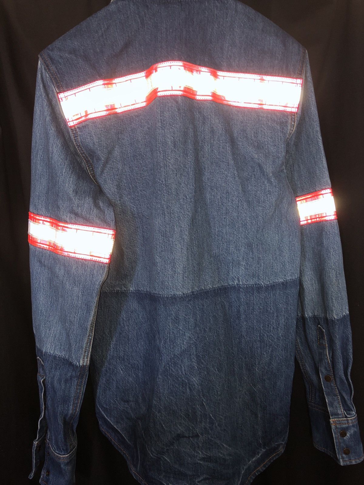 Calvin Klein 205W39NYC × Raf Simons szS Blue Oversized Reflective Firefighter Denim Shirt Size US S / EU 44-46 / 1 - 6 Thumbnail