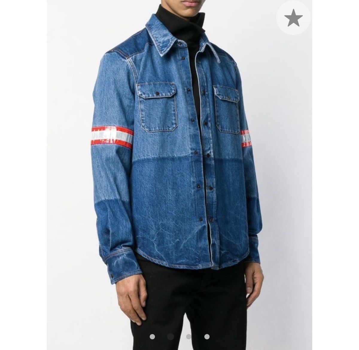 Calvin Klein 205W39NYC × Raf Simons szS Blue Oversized Reflective Firefighter Denim Shirt Size US S / EU 44-46 / 1 - 2 Thumbnail
