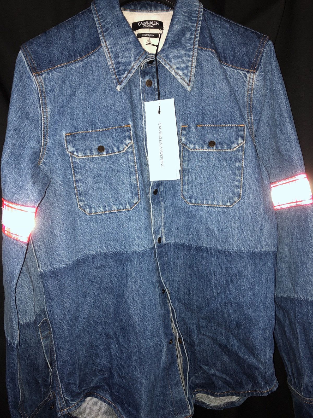 Calvin Klein 205W39NYC × Raf Simons szS Blue Oversized Reflective Firefighter Denim Shirt Size US S / EU 44-46 / 1 - 5 Thumbnail