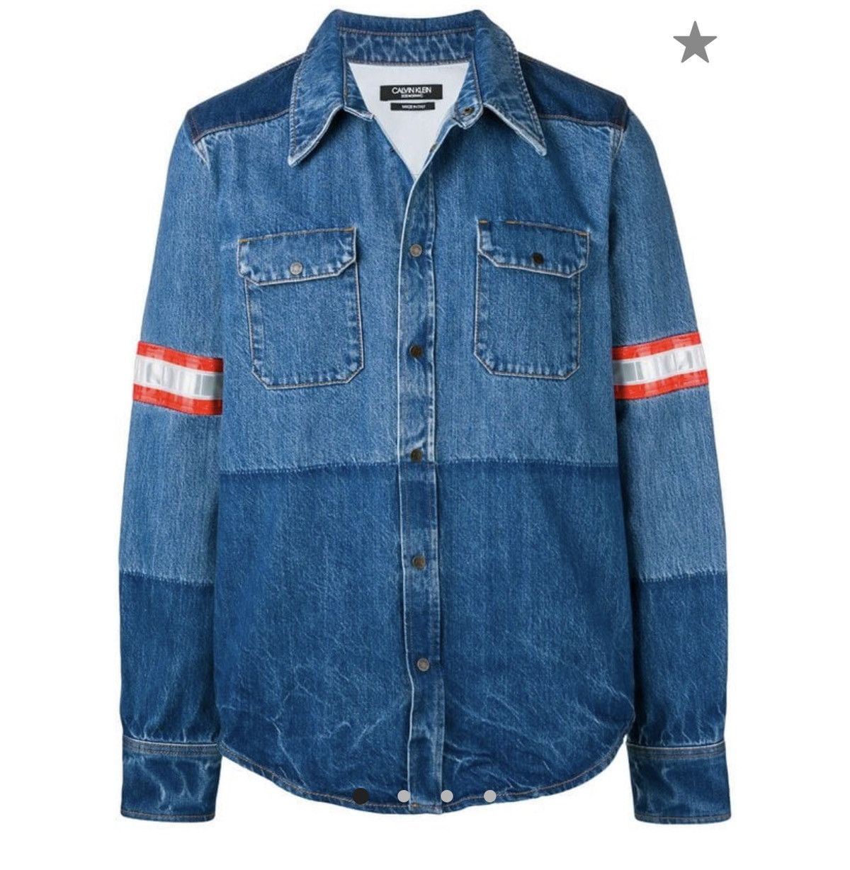 Calvin Klein 205W39NYC × Raf Simons szS Blue Oversized Reflective Firefighter Denim Shirt Size US S / EU 44-46 / 1 - 4 Thumbnail