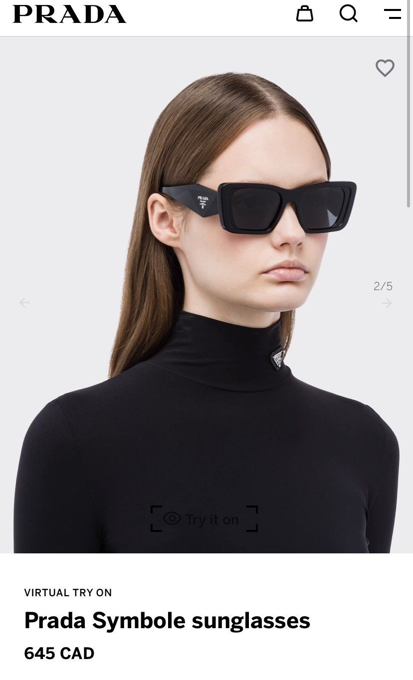 Prada Prada SPR 08Y Symbole Sunglasses in Black MSRP $730