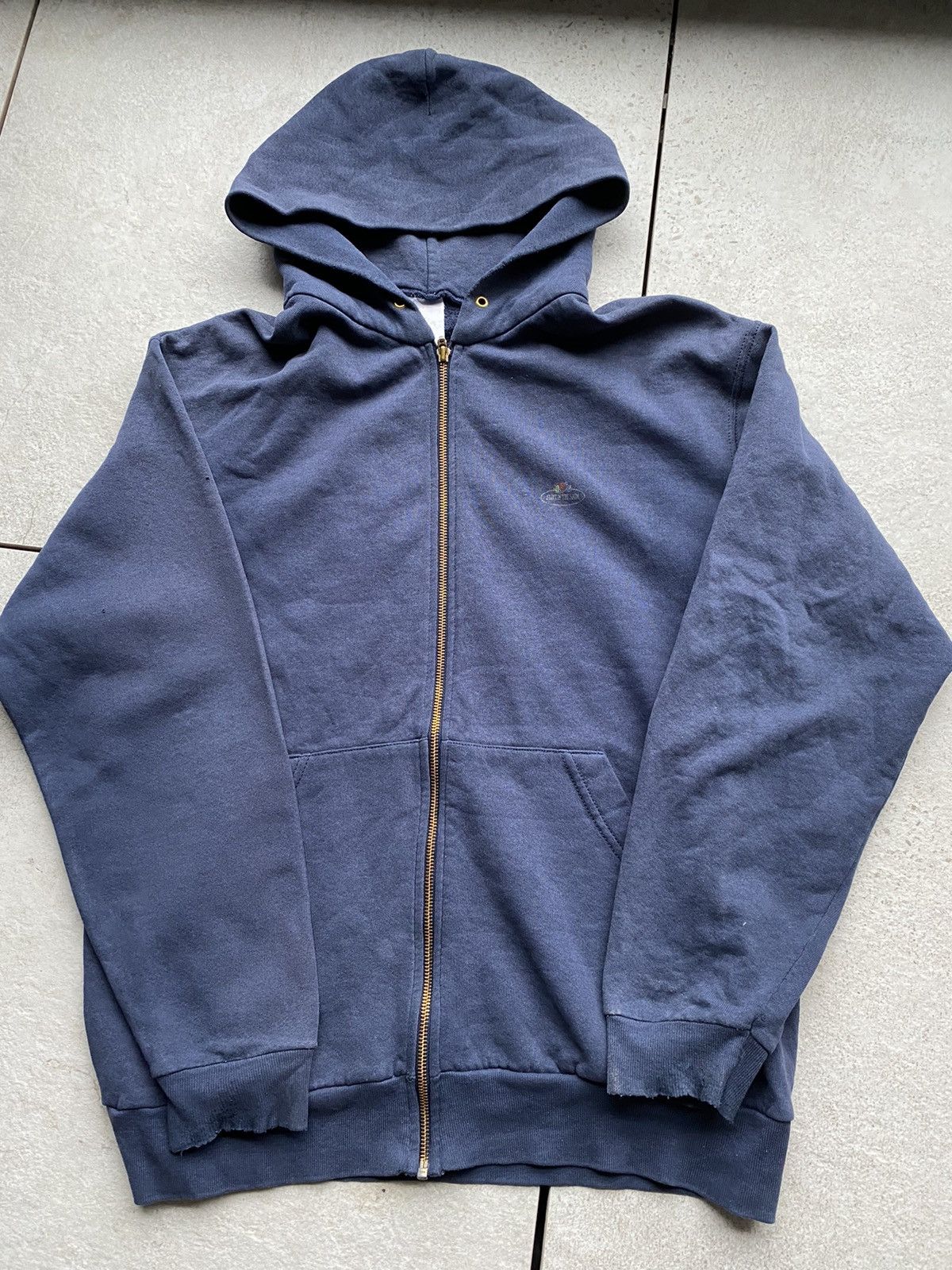 Vintage 90s Vintage Fruit of the Loom Full Zip washed Hoddie | Grailed