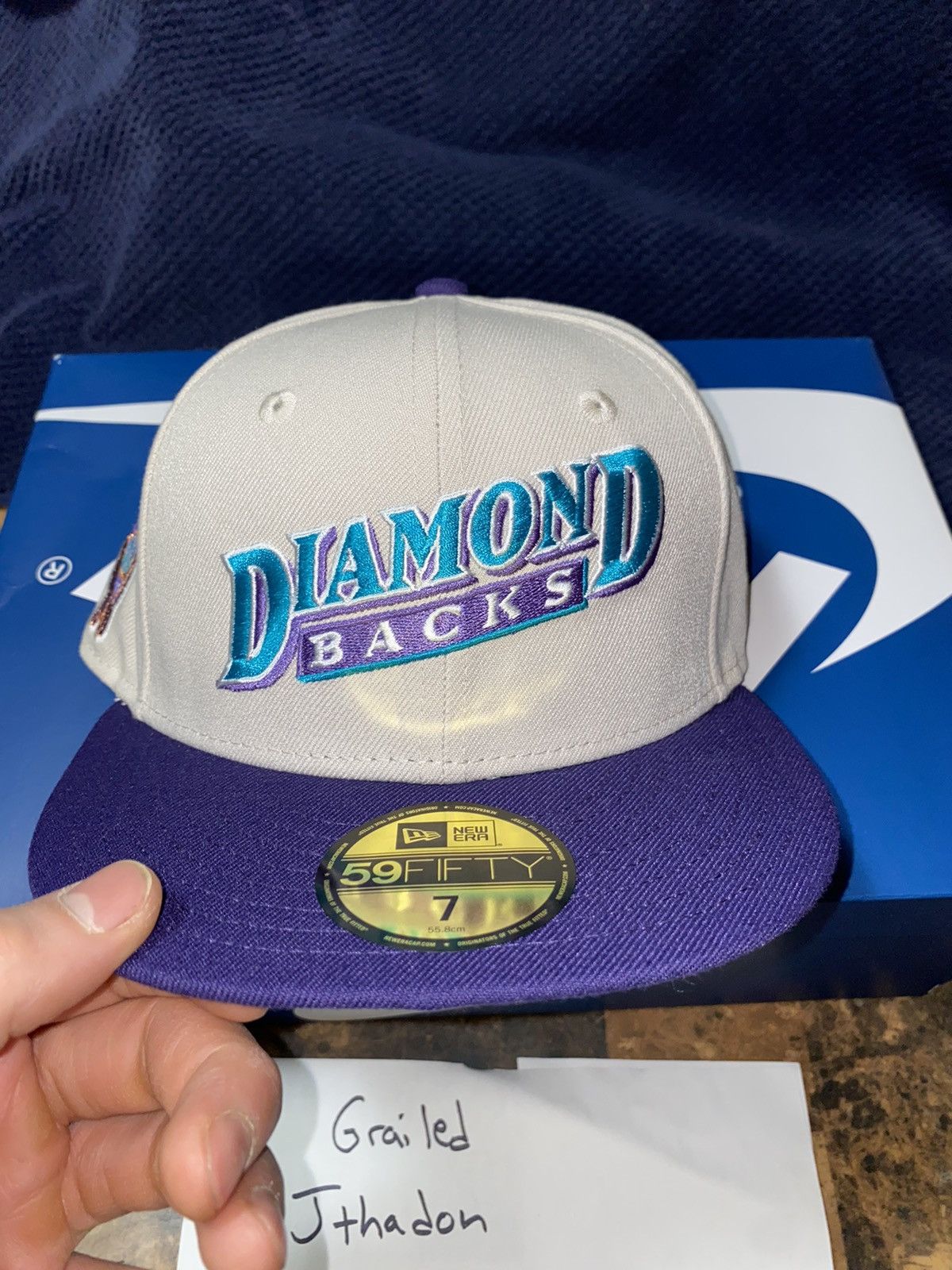 Arizona Diamondbacks 59fifty hat size 7 stone purple aqua