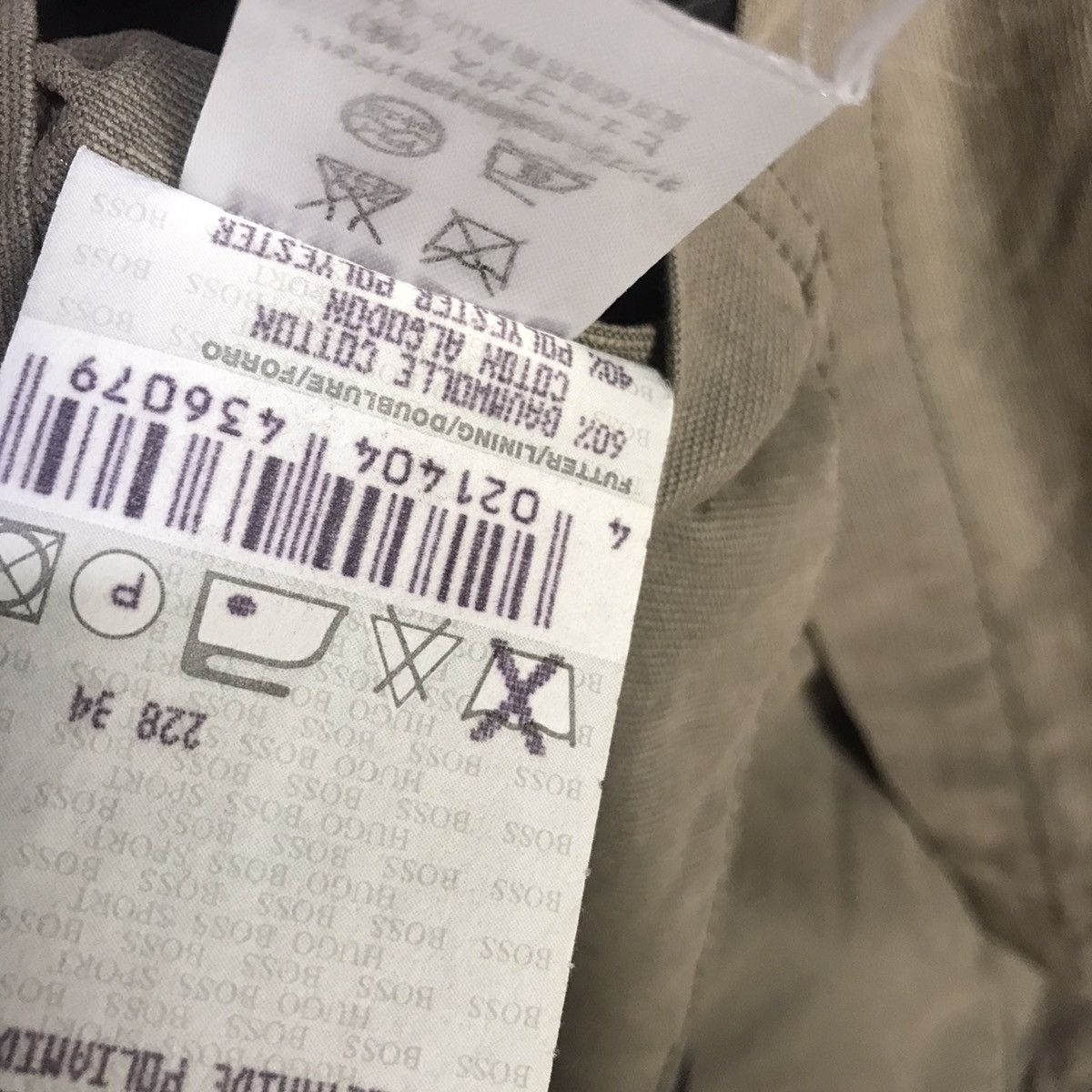 Hugo boss leather lining long jacket