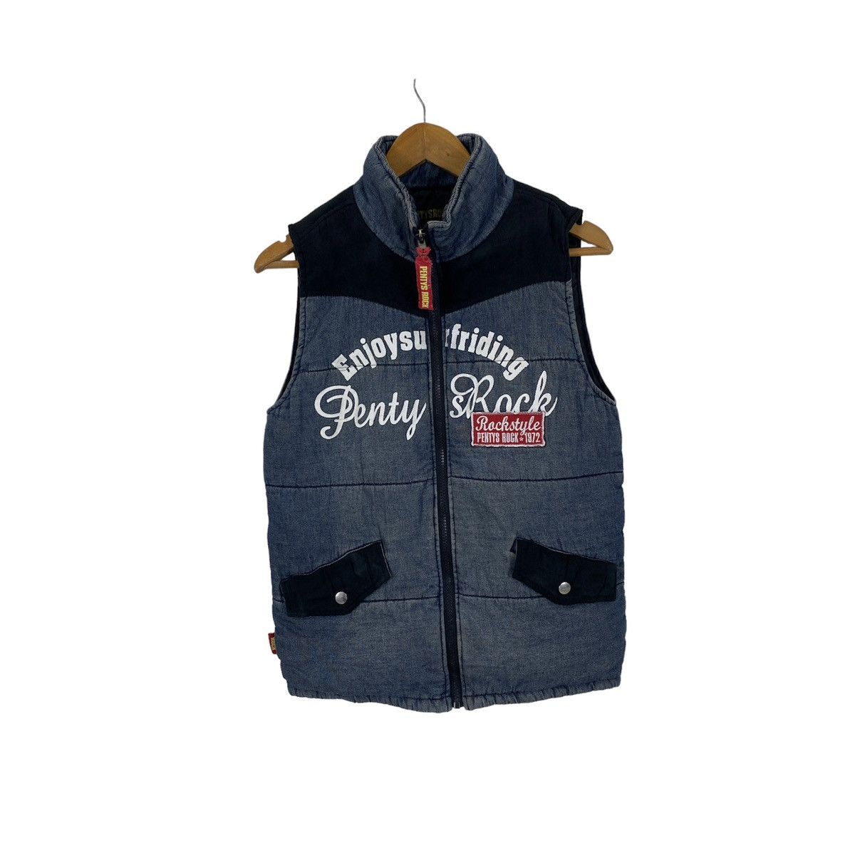 Japanese Brand Penty’s Rock Denim Down Vest Size US S / EU 44-46 / 1 - 1 Thumbnail
