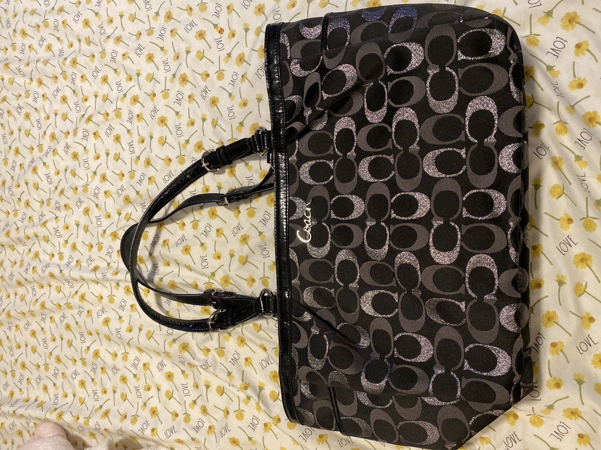 Black and Silver Coach Bag