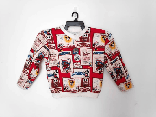 Disney Vintage 80s Mickey Mouse Reversible Sweatshirt Full Print Size US L / EU 52-54 / 3 - 1 Thumbnail