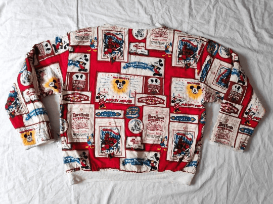 Disney Vintage 80s Mickey Mouse Reversible Sweatshirt Full Print Size US L / EU 52-54 / 3 - 3 Thumbnail