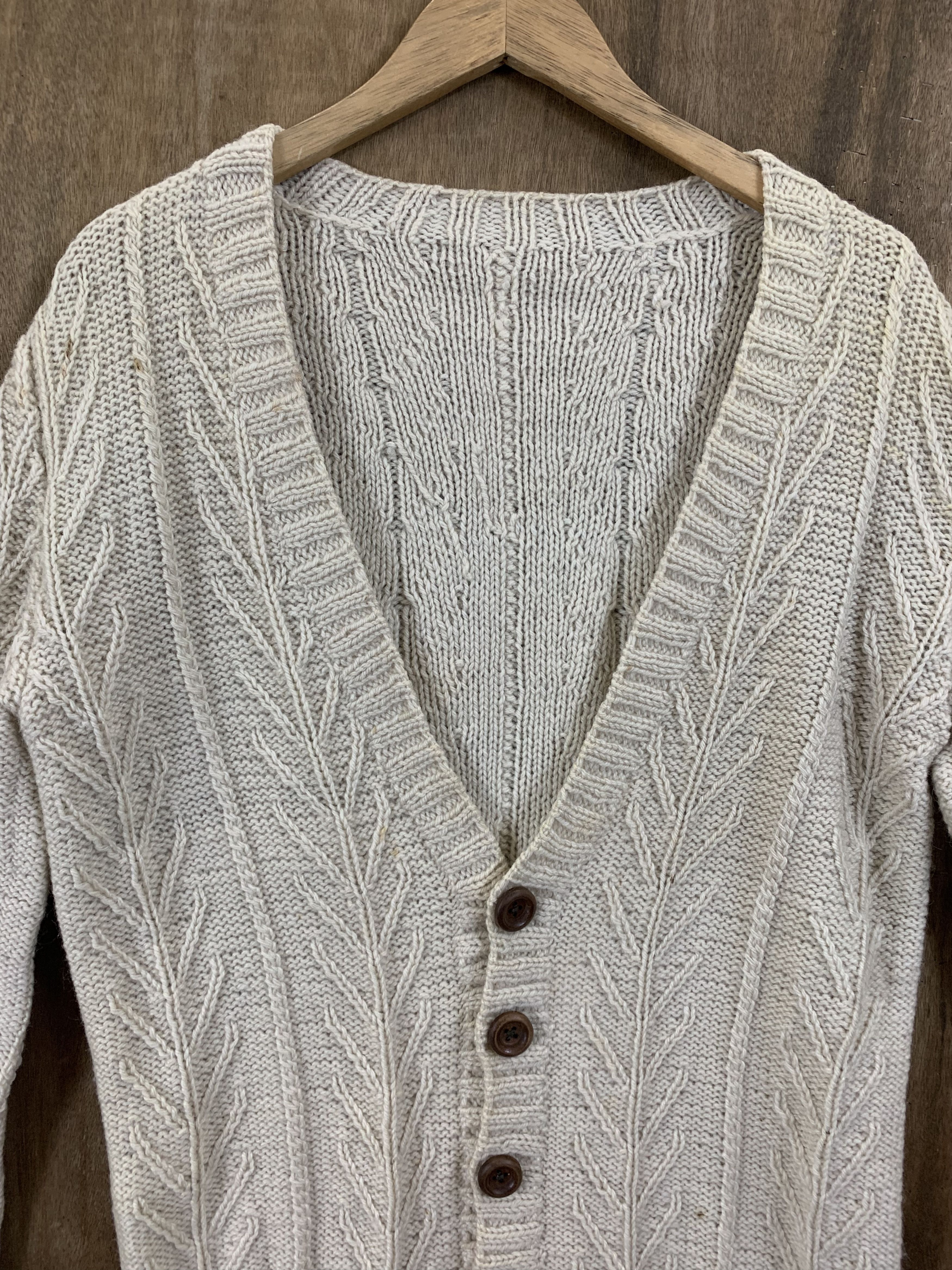 Japanese Brand Cardigan Cable Knit Cream Japanese Branded Streetwear Size M / US 6-8 / IT 42-44 - 3 Thumbnail