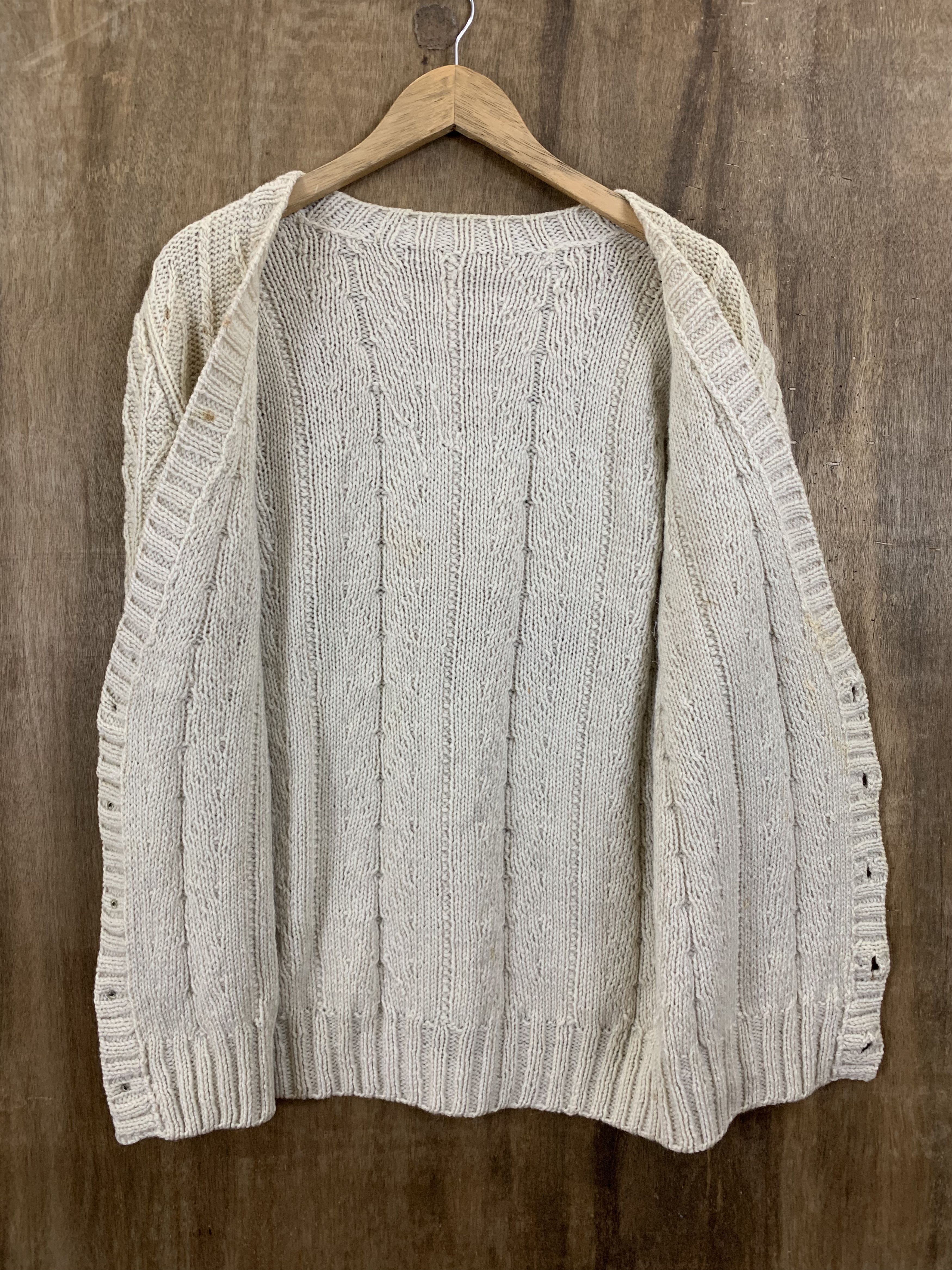 Japanese Brand Cardigan Cable Knit Cream Japanese Branded Streetwear Size M / US 6-8 / IT 42-44 - 9 Thumbnail