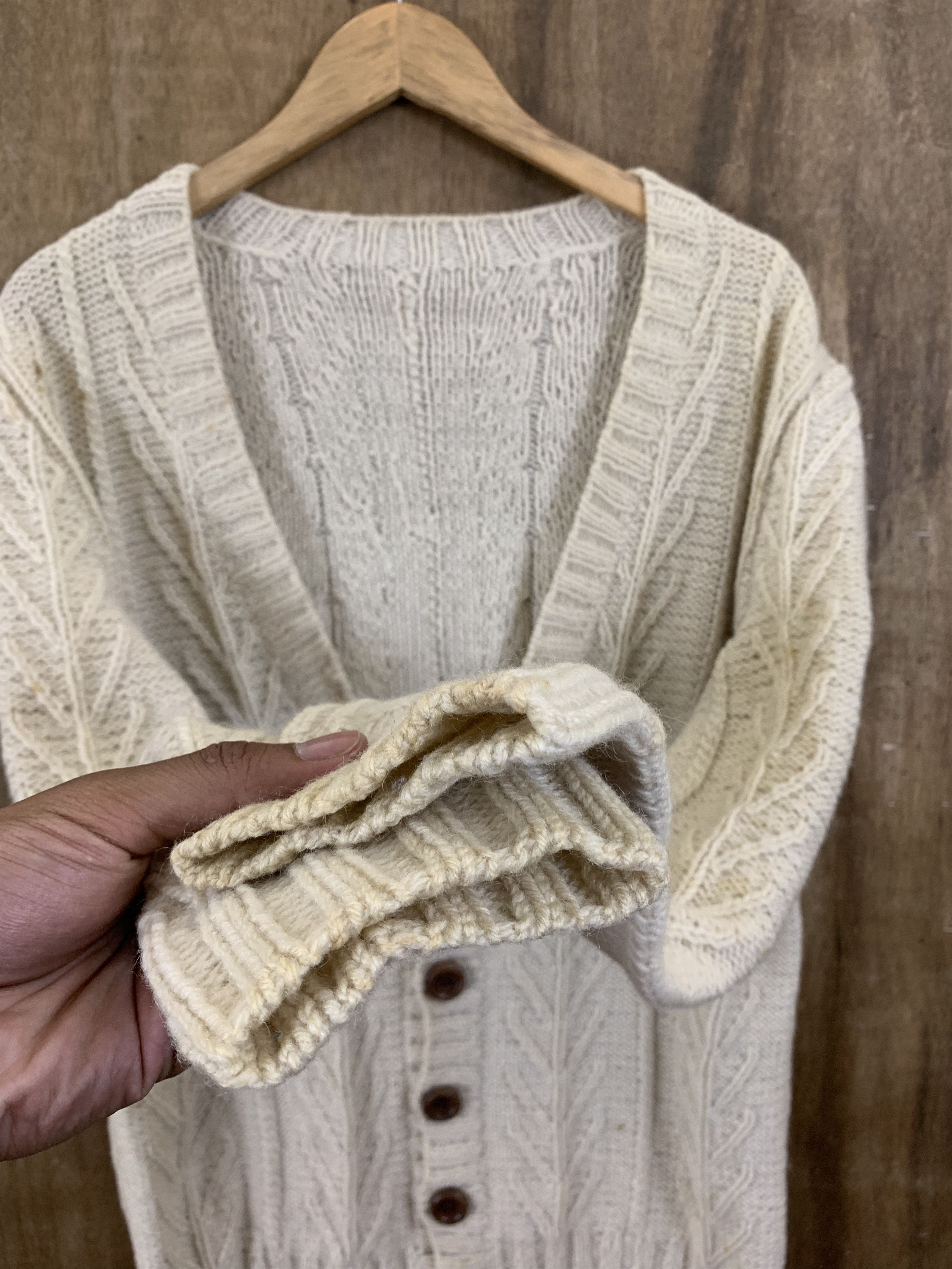 Japanese Brand Cardigan Cable Knit Cream Japanese Branded Streetwear Size M / US 6-8 / IT 42-44 - 7 Thumbnail