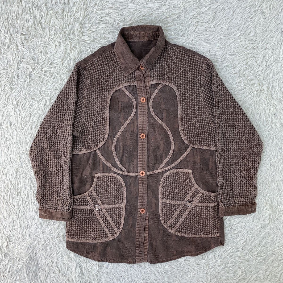 Designer × Japanese Brand 🔥LASTDROP🔥Japanese Patchwork Jumper Knit Nice Design Shirt Size L / US 10 / IT 46 - 2 Thumbnail