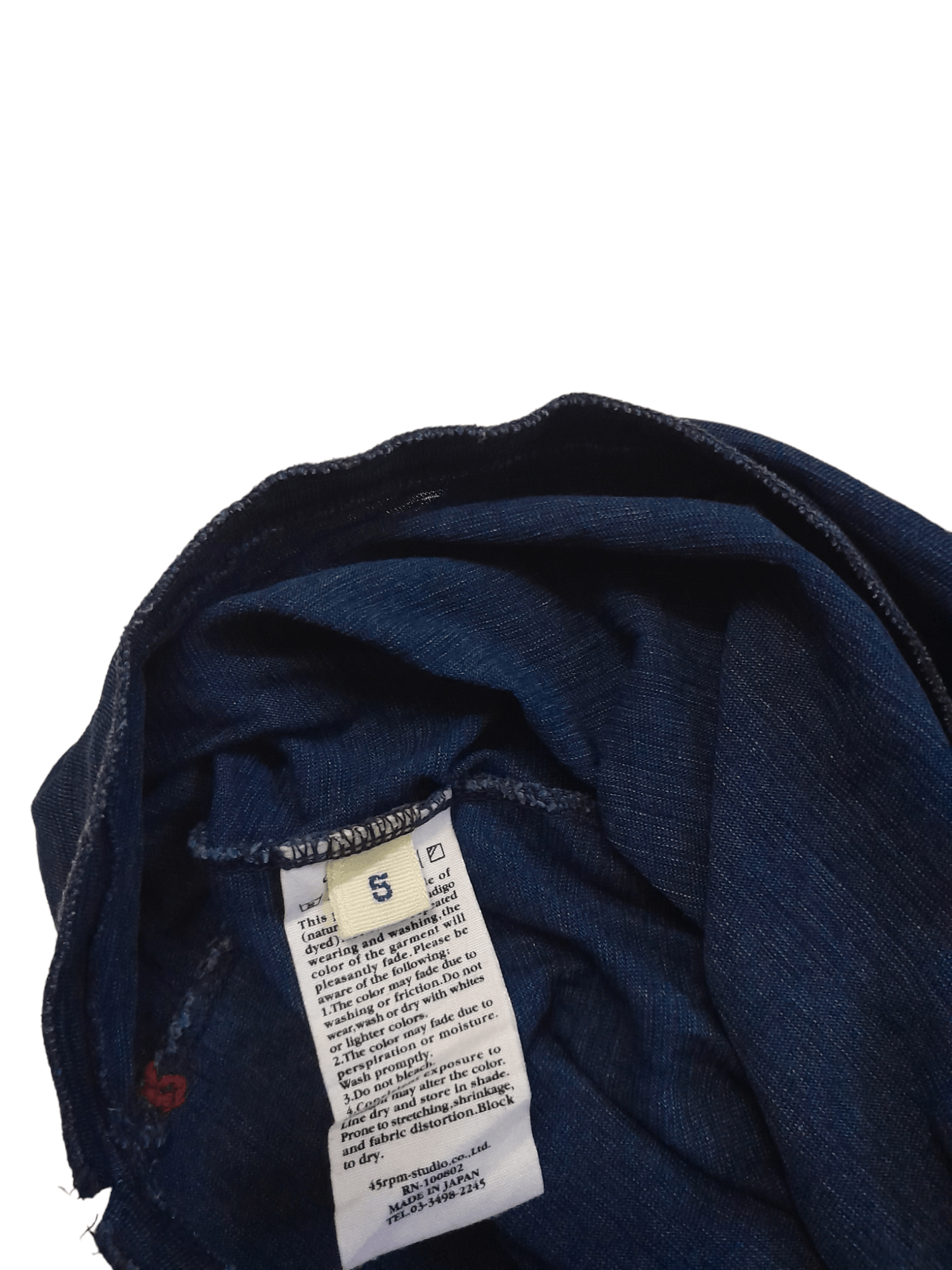 45rpm 45RPM indigo polo Shirt (E685) Size US S / EU 44-46 / 1 - 6 Thumbnail